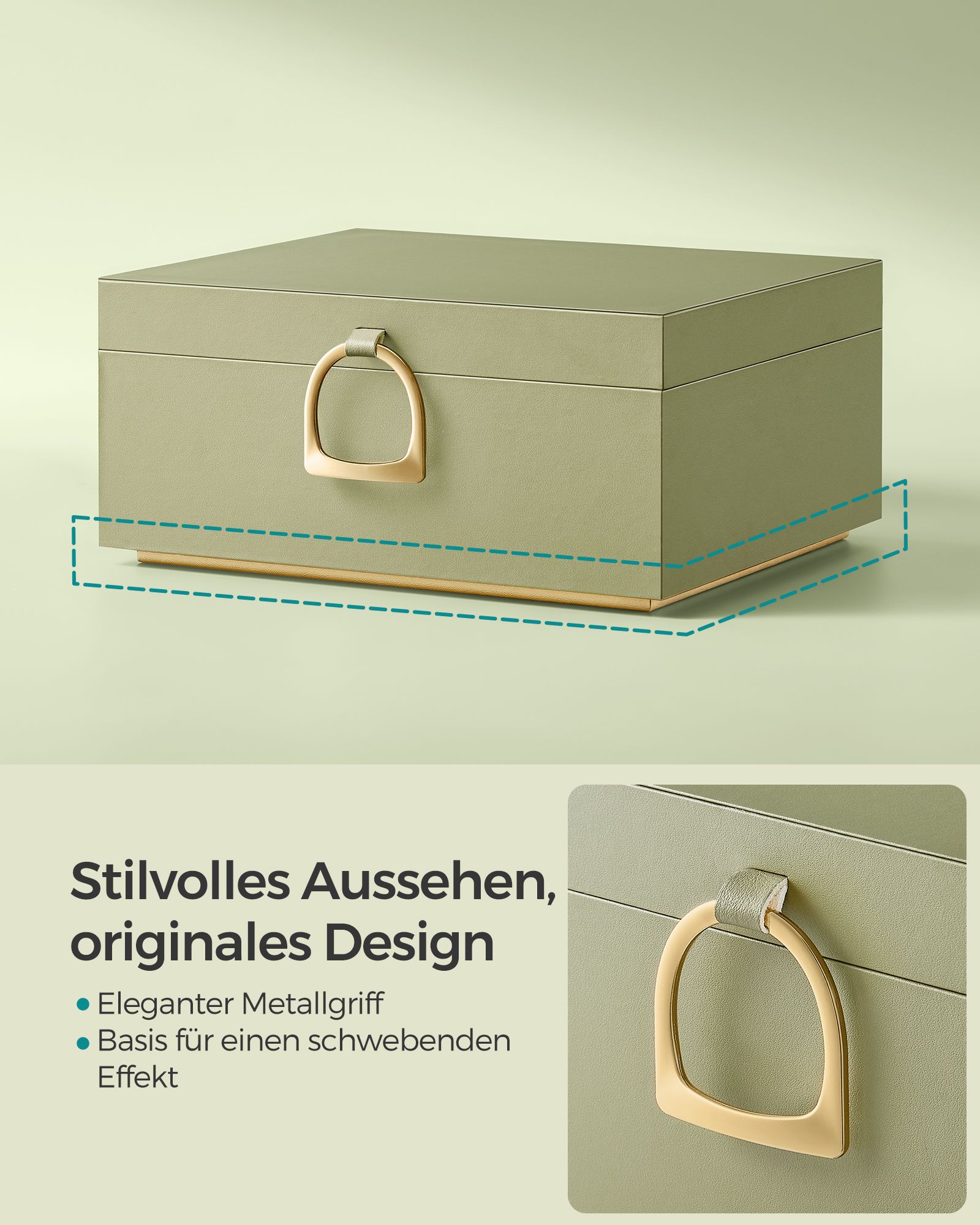 Smykkeskrin med 2 niveauer og håndtag Gaveidé - Billede 3