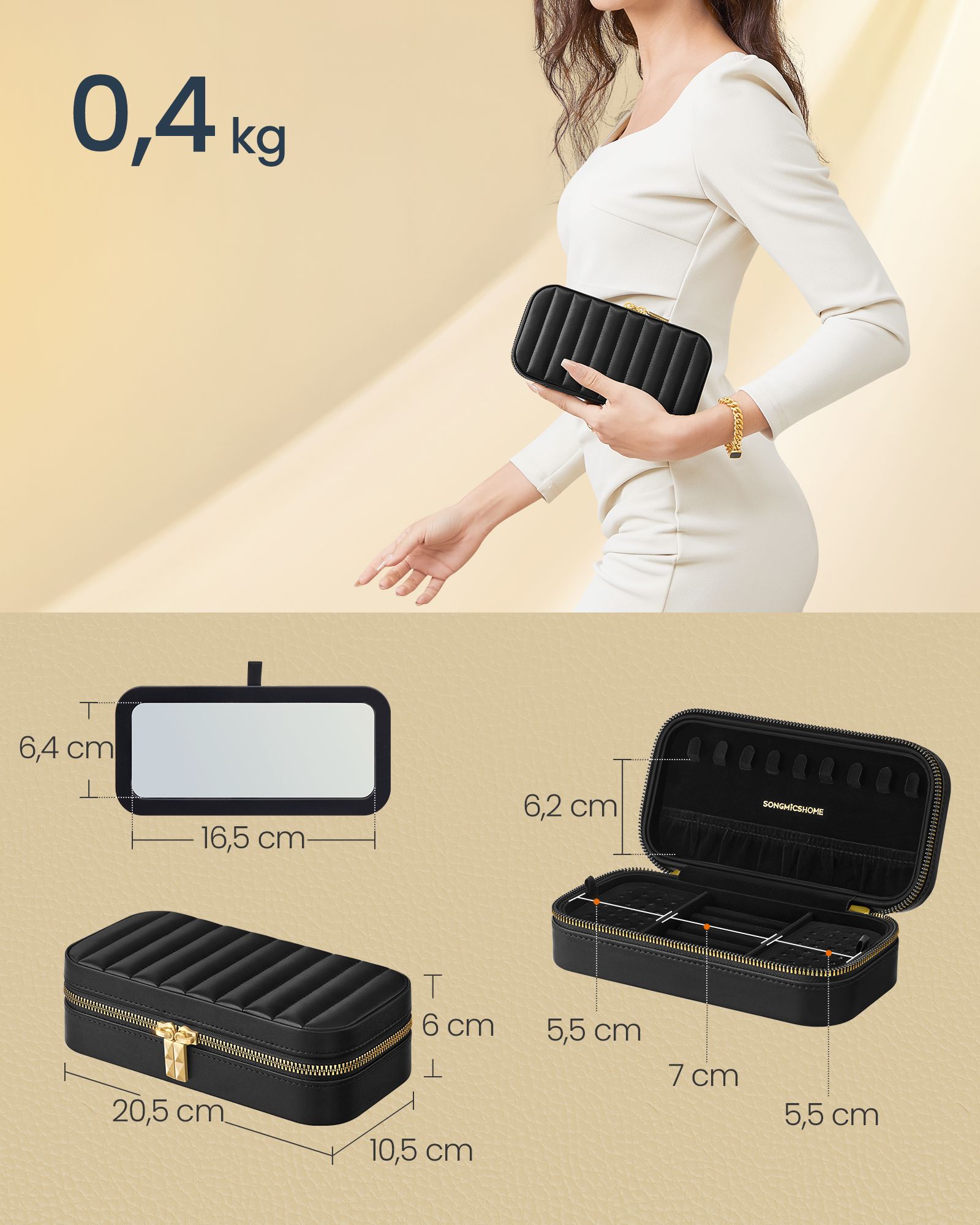 SONGMICSHOME ANAH Collection - Travel Jewellery Box - Image 5