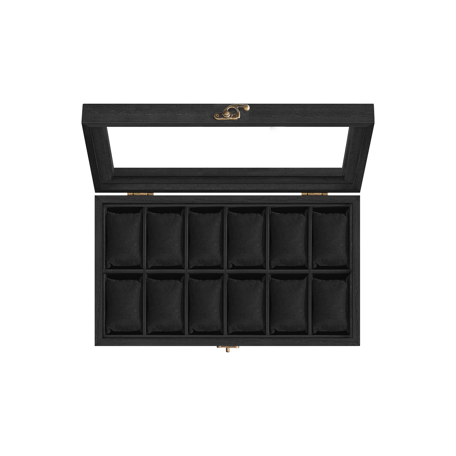 Watch box with 12 compartments 21 x 35 x 8.5 cm ink black