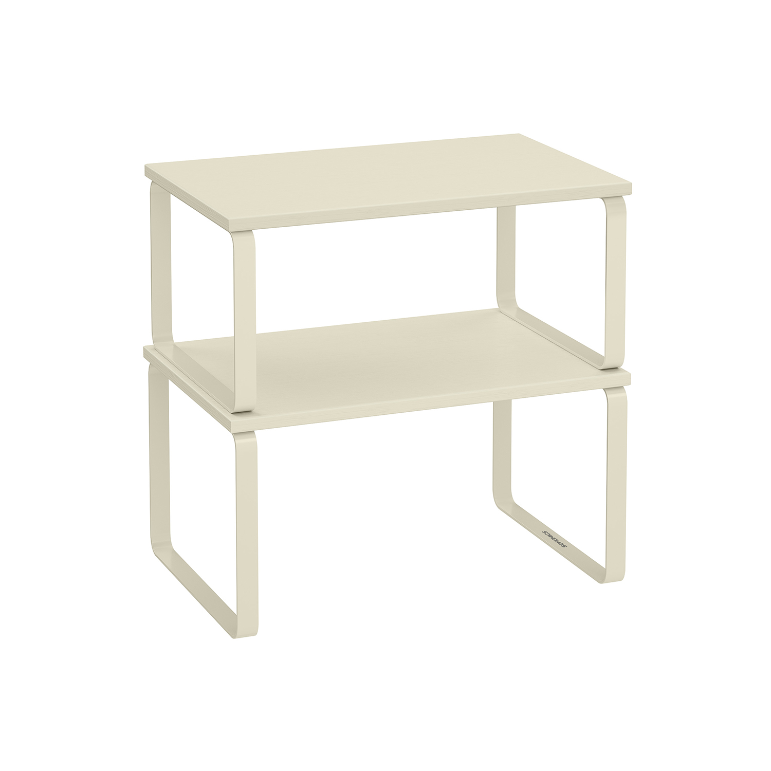 Spice rack set of 2 stackable cream white