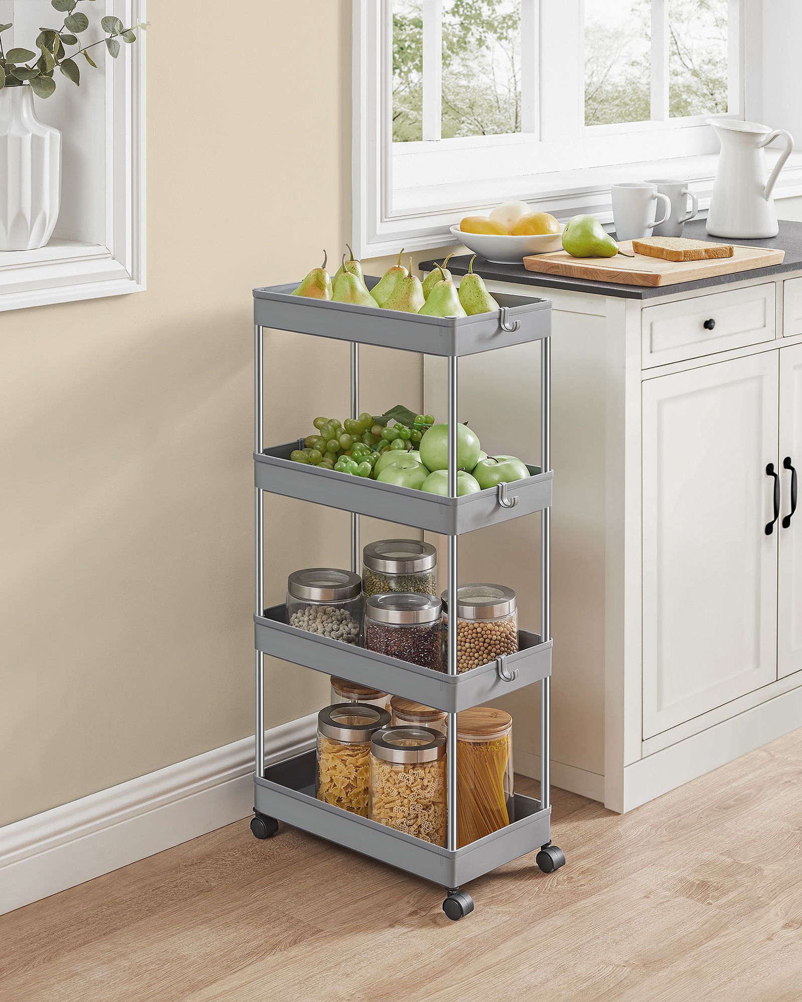 Trolley with 4 levels Grey - Image 3
