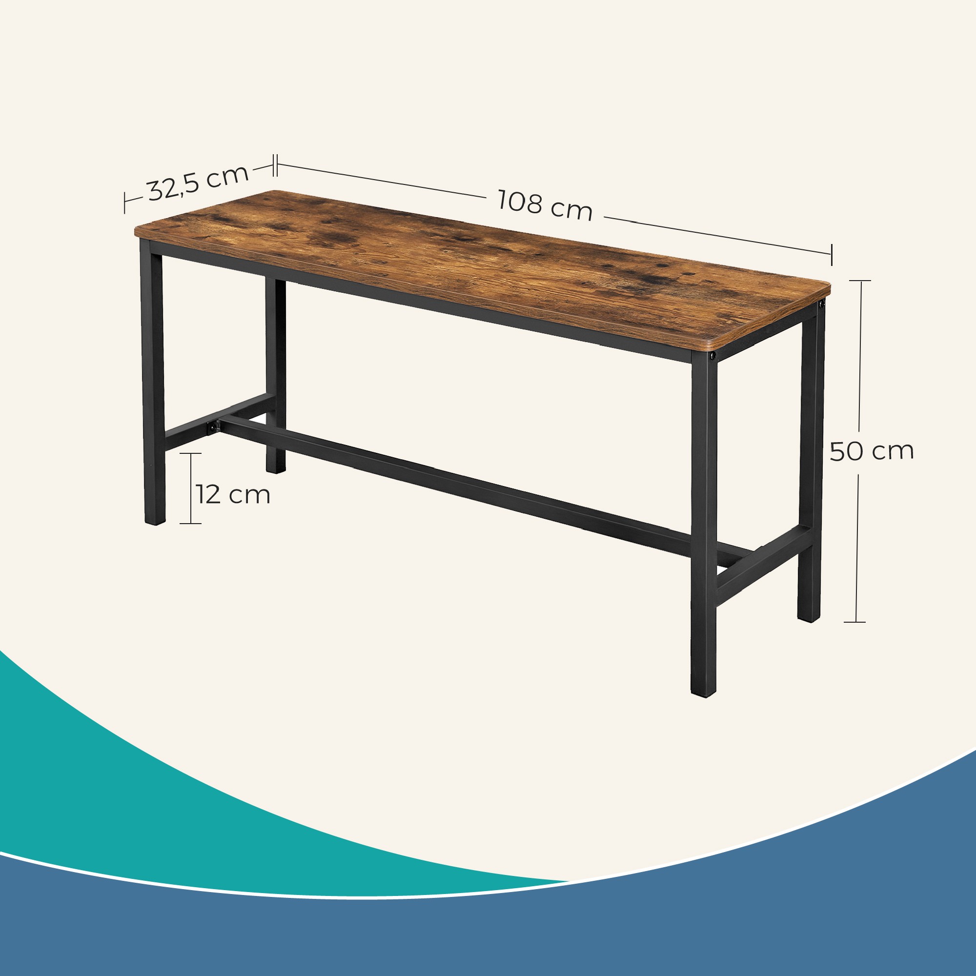 Dining table benches set of 2, benches for dining room table, kitchen benches - Image 3