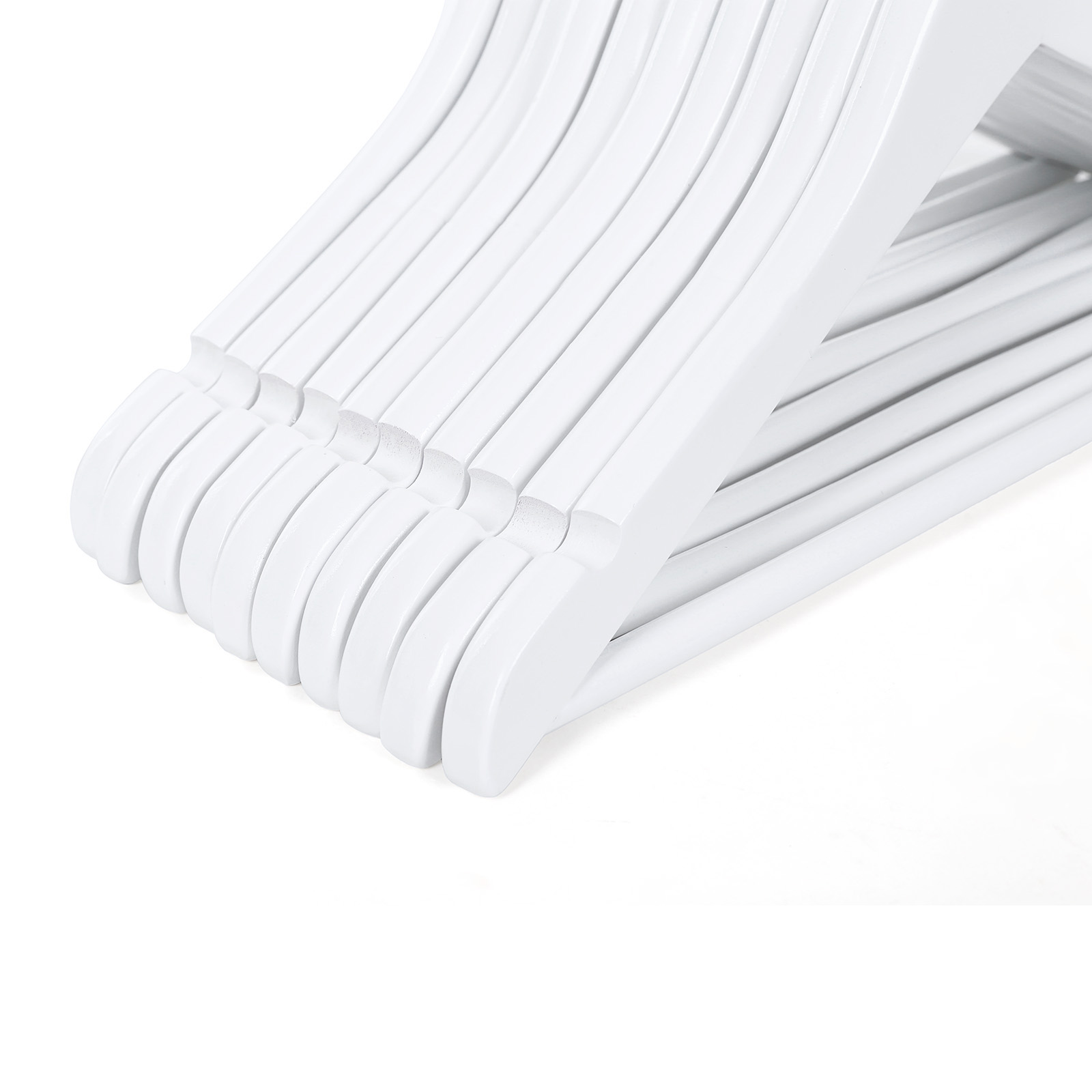 Children's Clothes Hangers Solid Wood, Pack of 20, with Bridge and Notches, 360° Rotating Hook White 35cm CRW06W-20 - Image 6