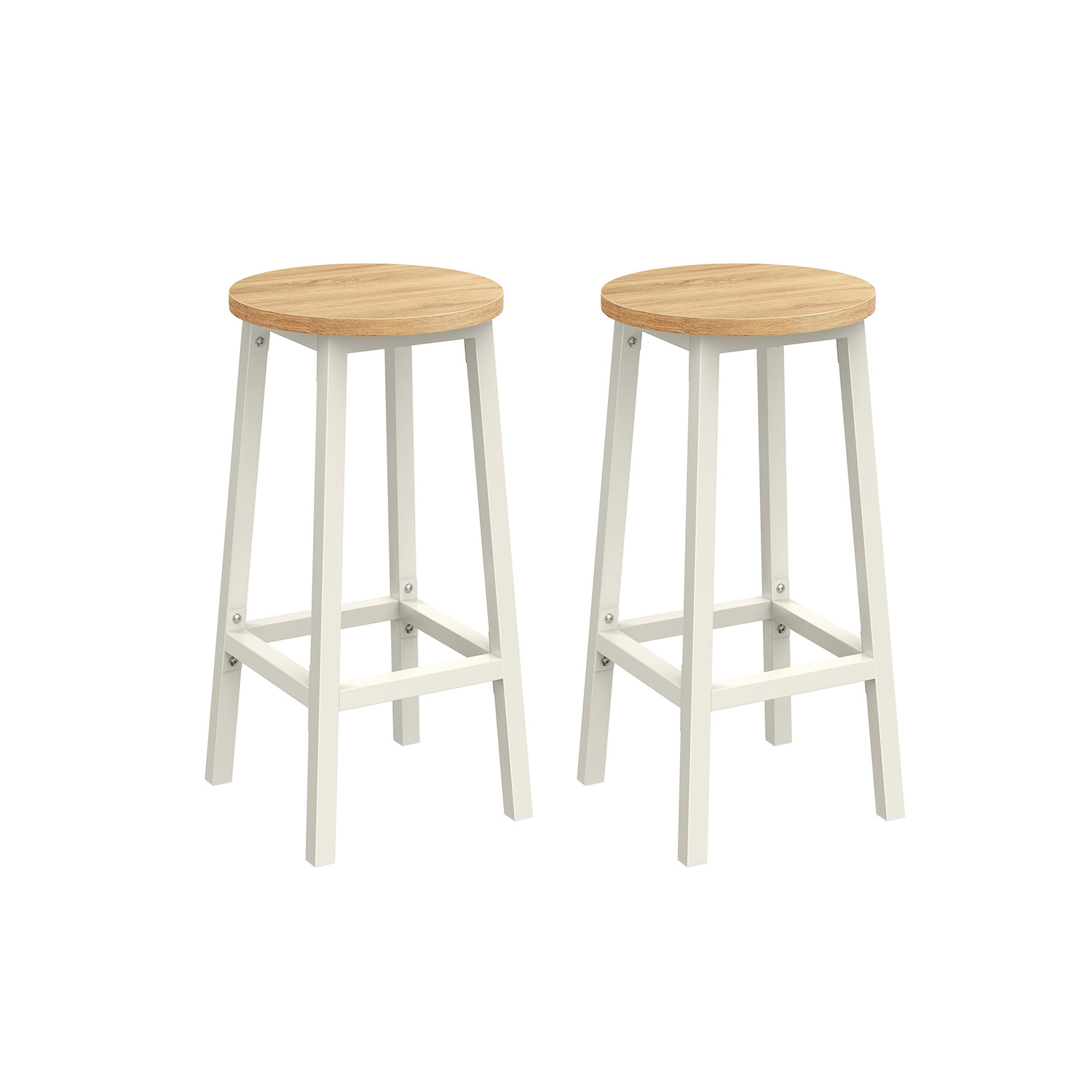 Bar stool set of 2 ebony-black-oak-beige-white
