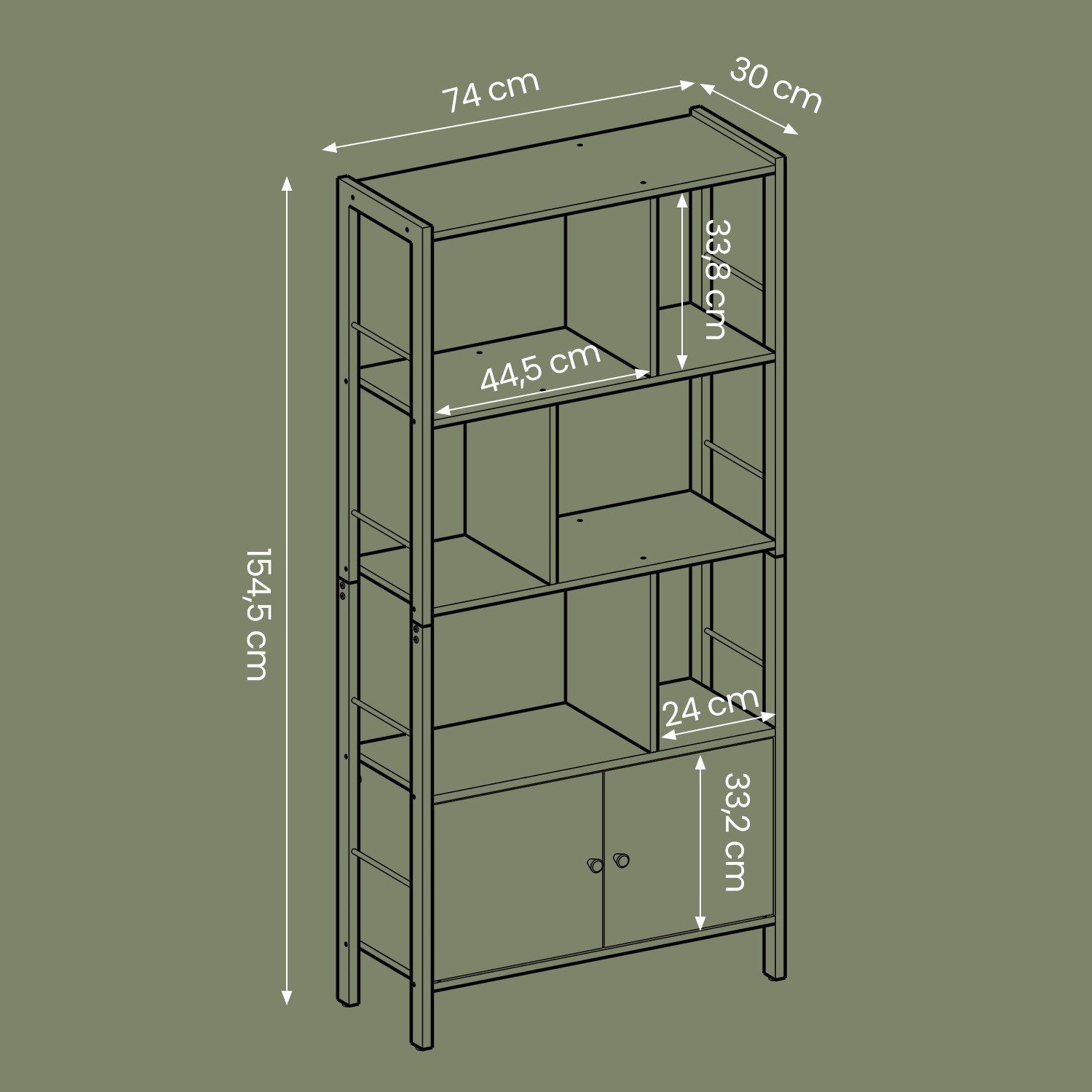 Bookcase with 4 shelf levels - Image 5