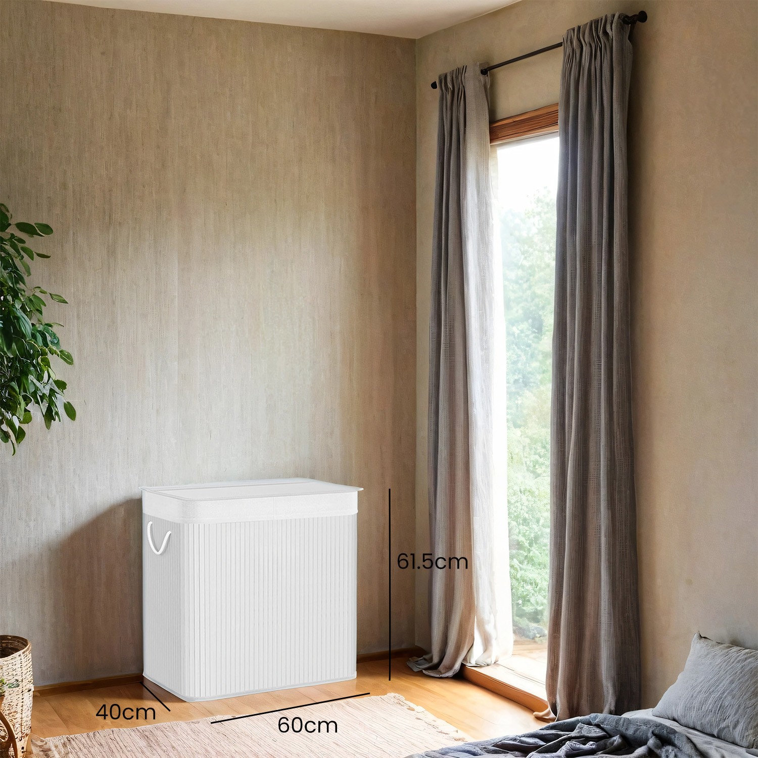 Laundry basket, laundry bin 150 L, 3 compartments - Image 2