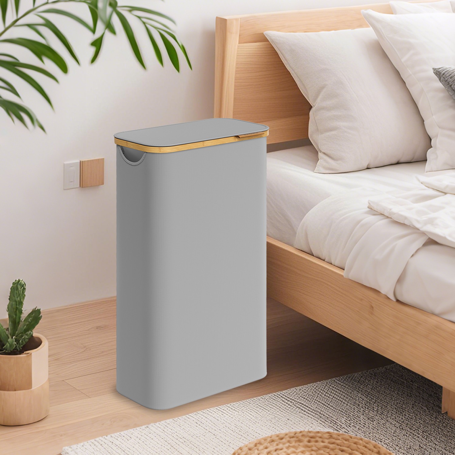 Laundry basket, laundry bin with lid, 65 L