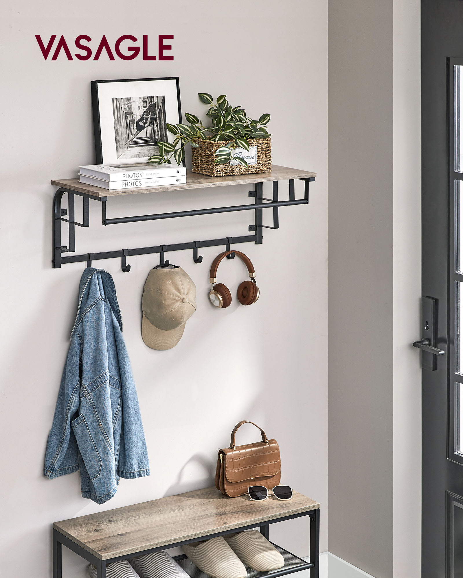 Väggklädhängare med 5 krokar - Bild 2