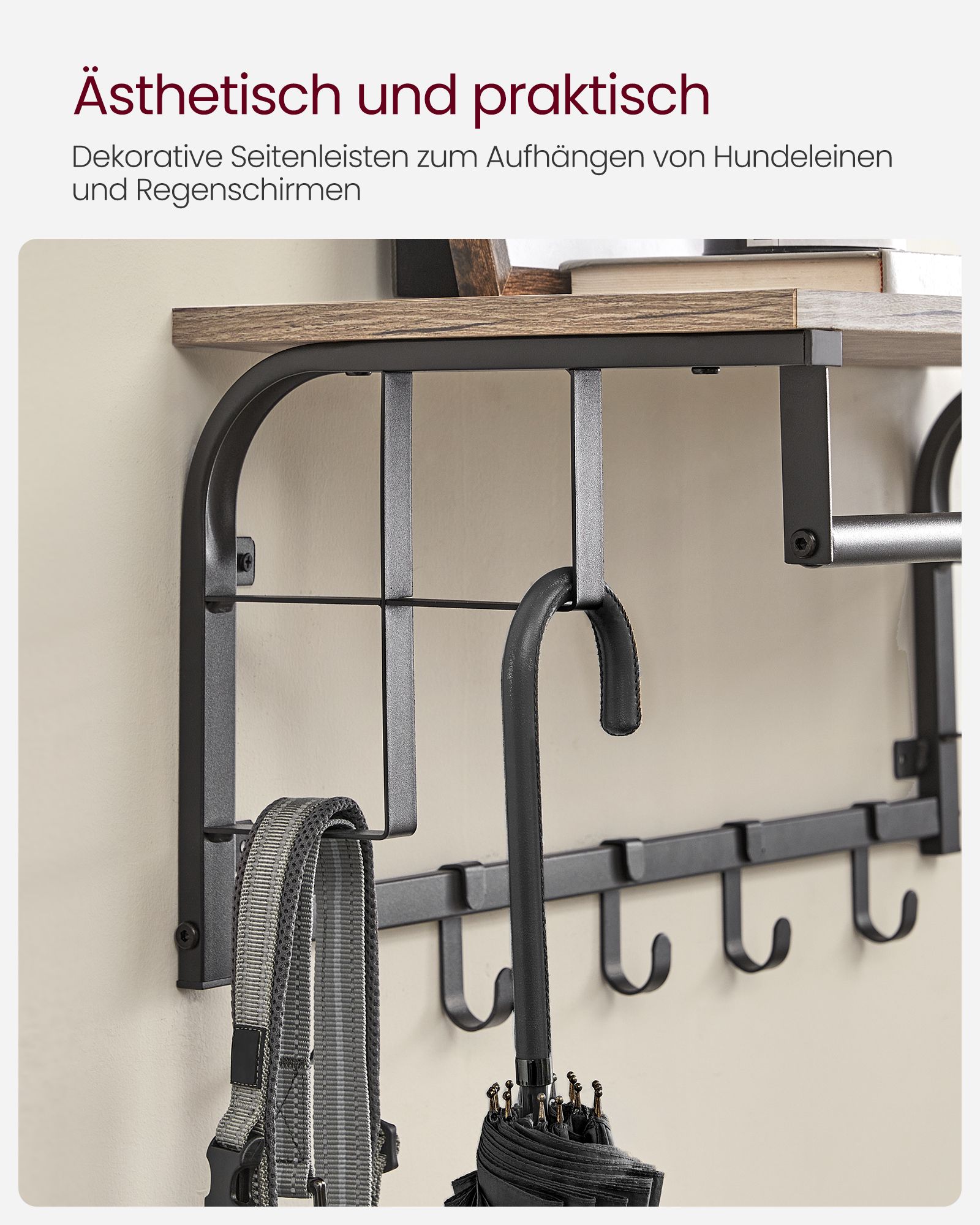 Väggklädhängare med 5 krokar - Bild 5
