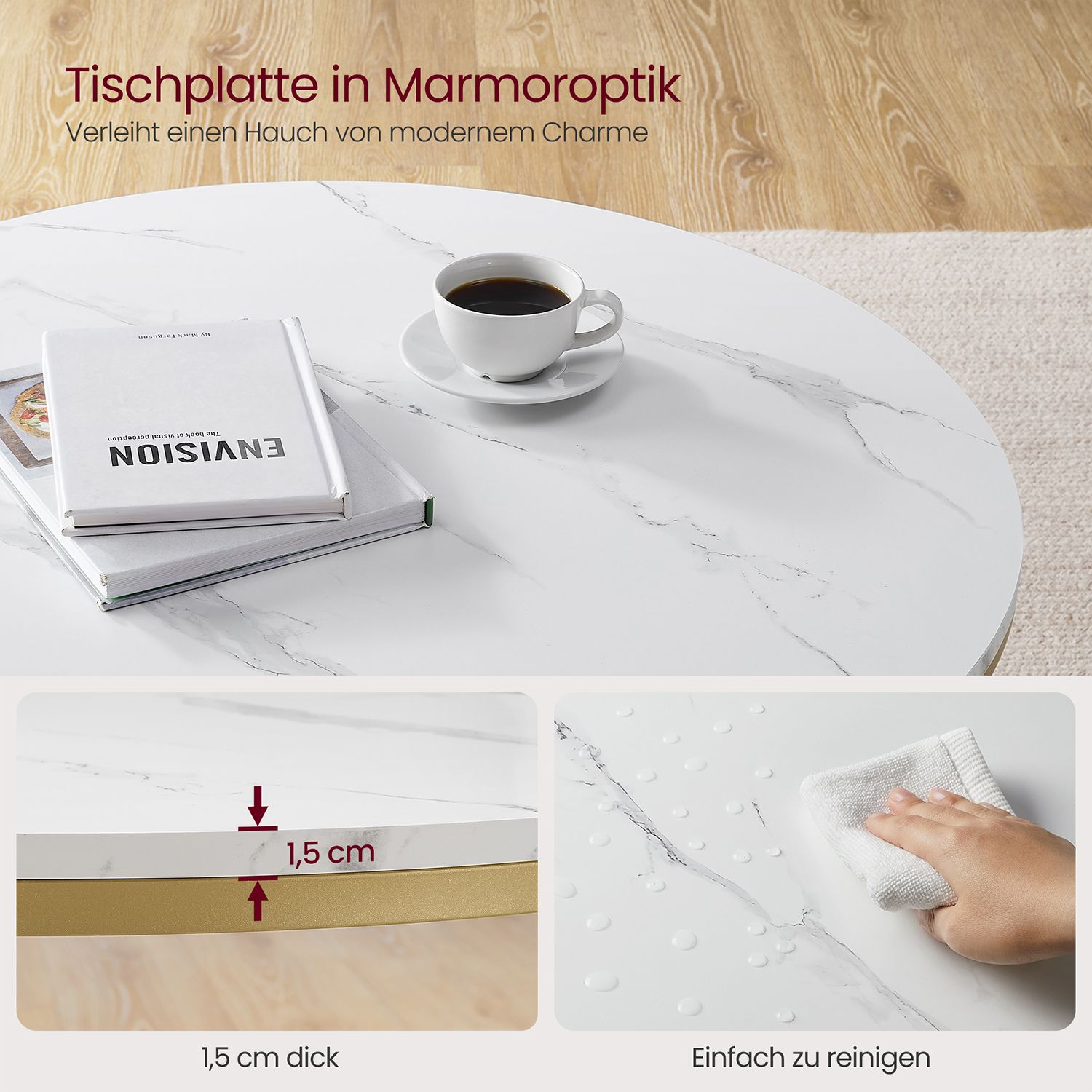 Sofabord med moderne glasplade - Billede 4