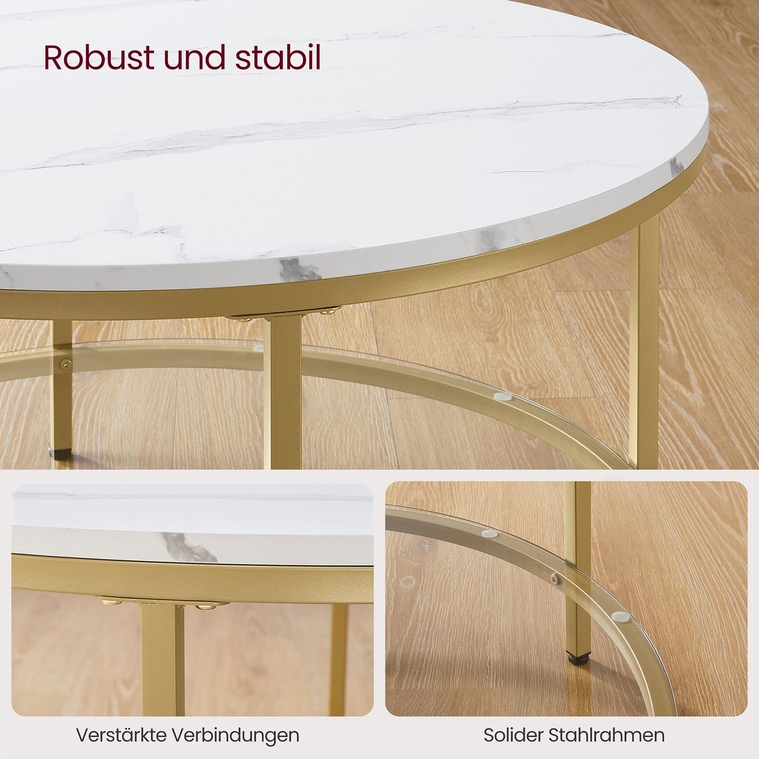 Sofabord med moderne glasplade - Billede 5