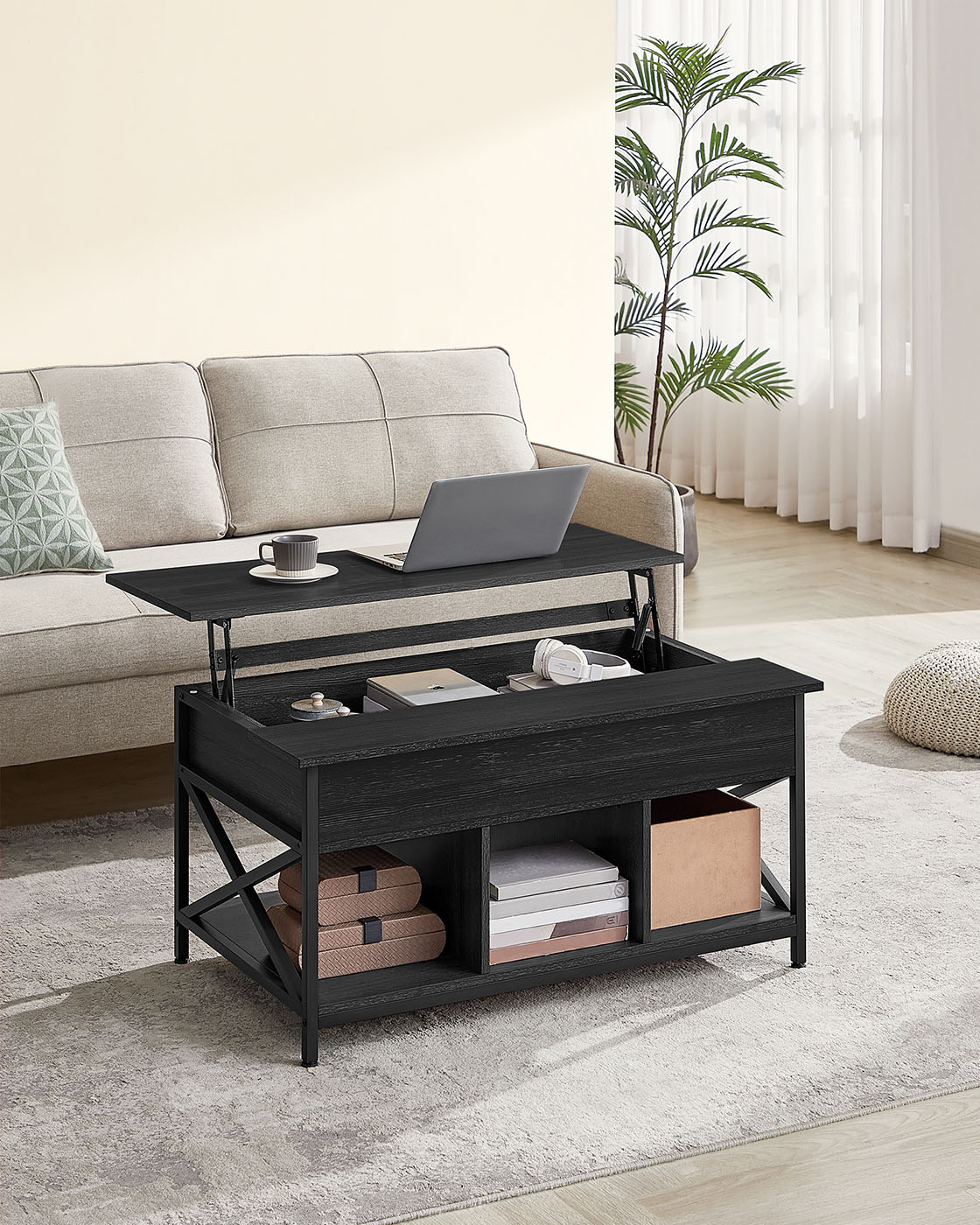 Height-adjustable coffee table anthracite grey-black - Image 2