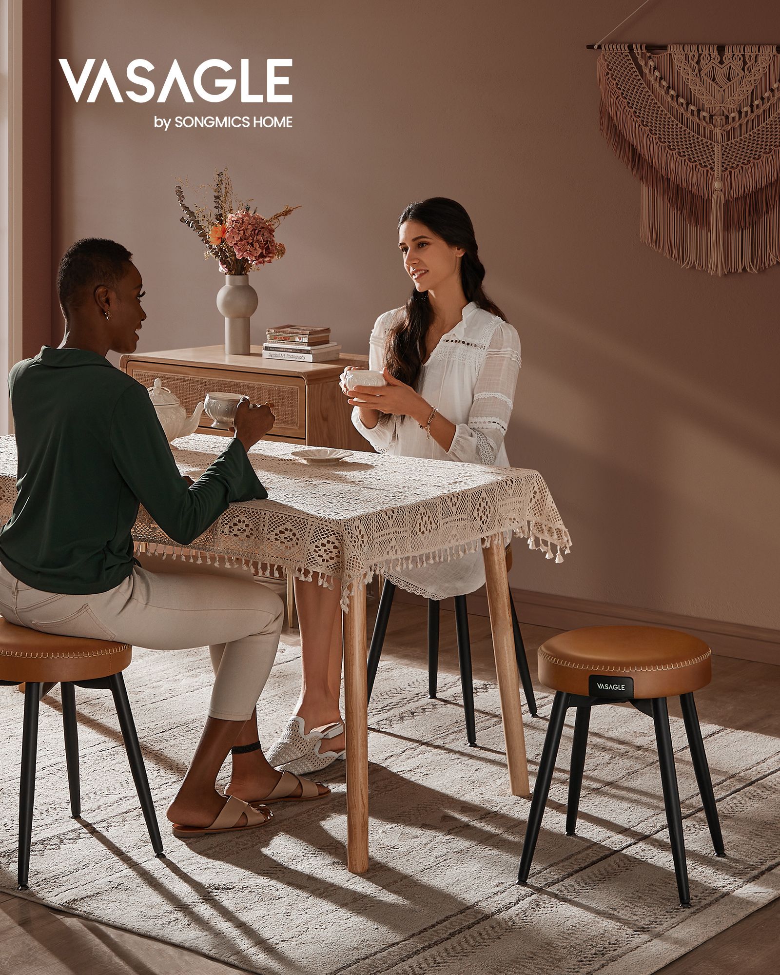Set of 2 EKHO Collection - Dining chairs caramel brown - Image 2