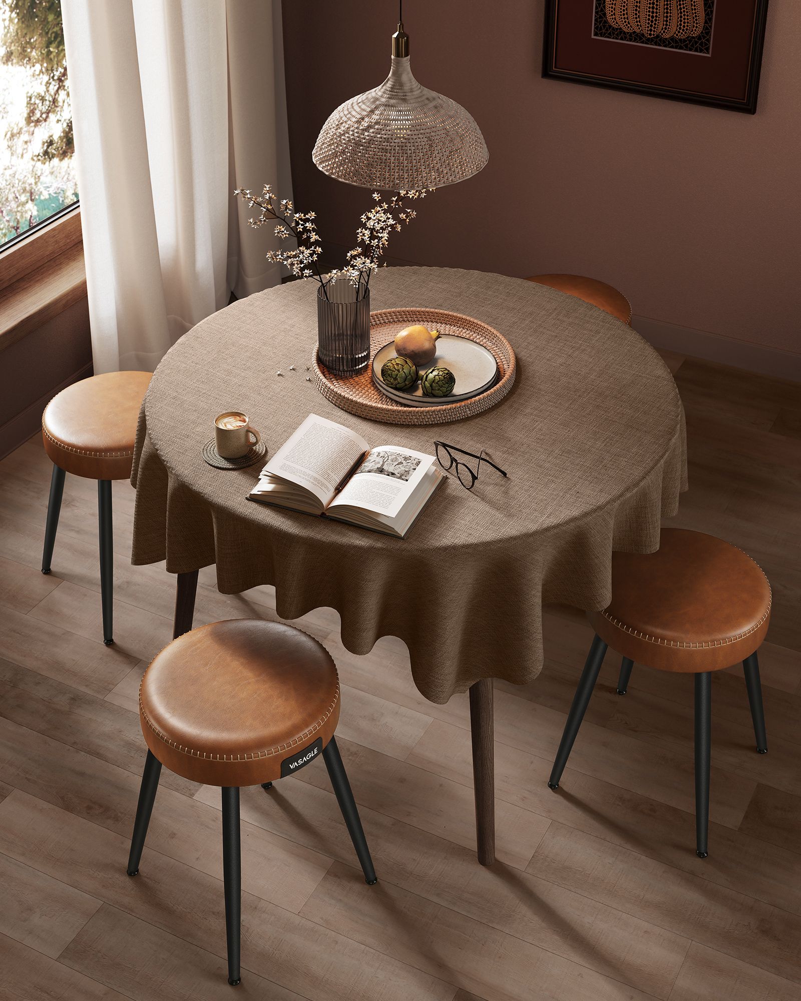 Set of 2 EKHO Collection - Dining chairs caramel brown - Image 3