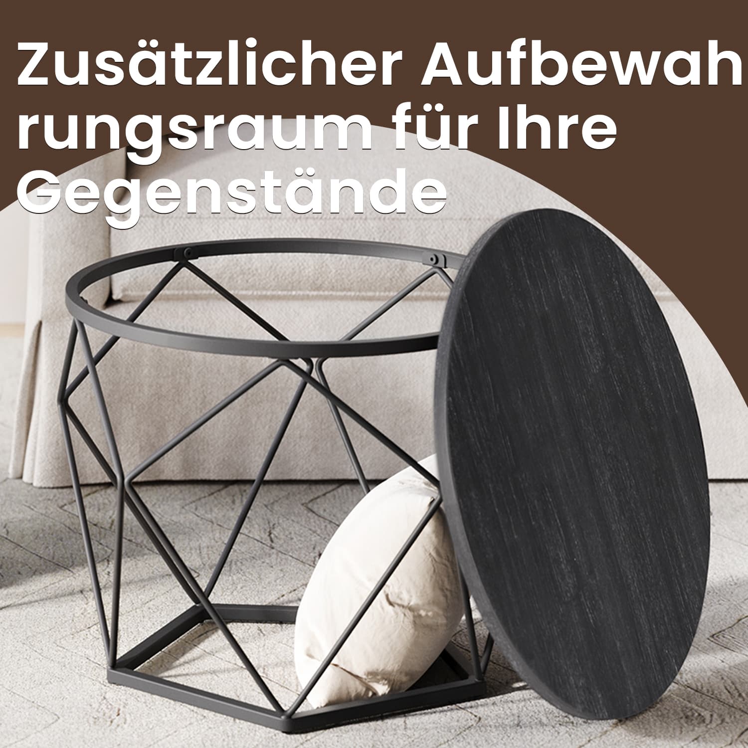 Round coffee table, set of 2, living room table - Image 4