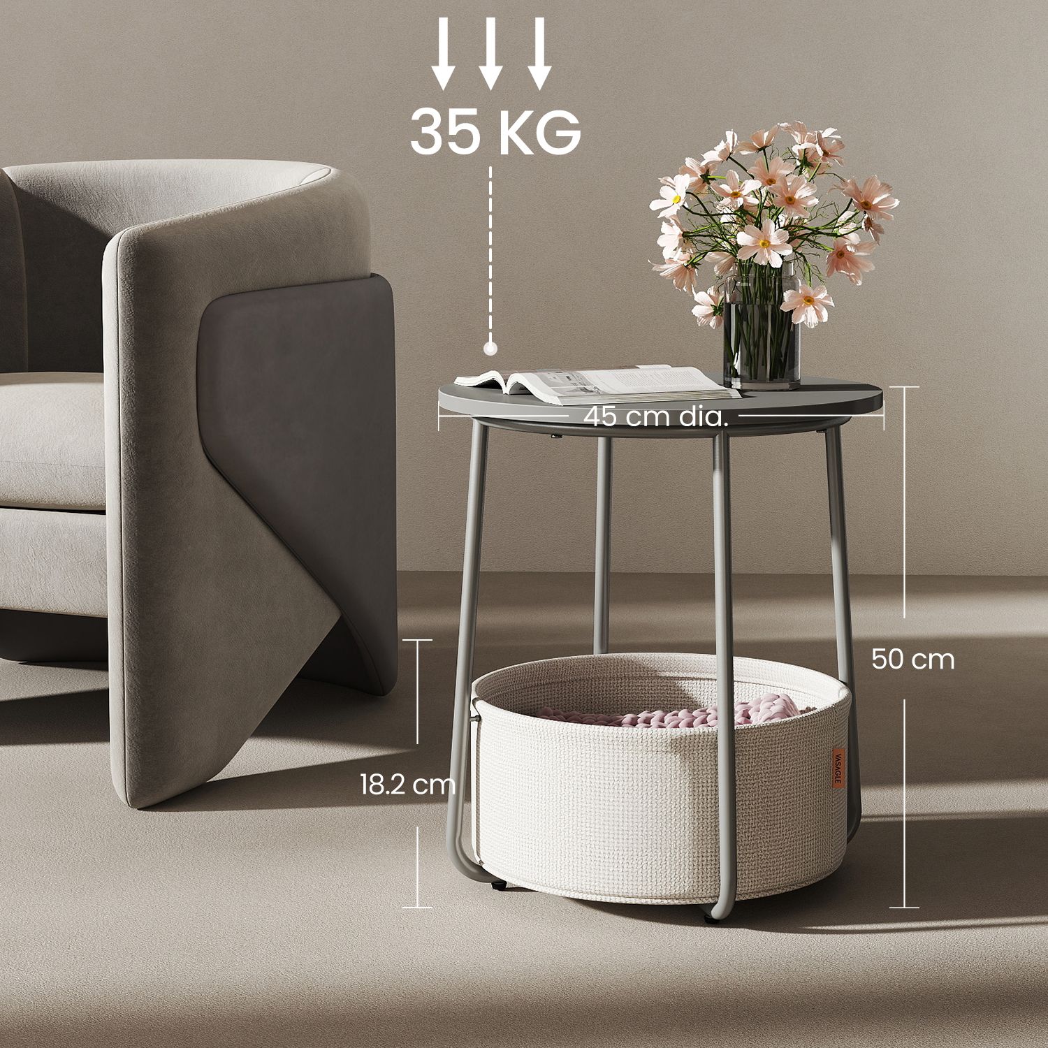 Side table round, small table, coffee table small - Image 3