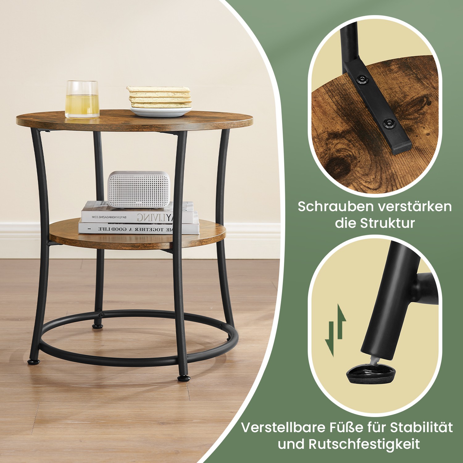 Side table, coffee table round, sofa table - Image 4