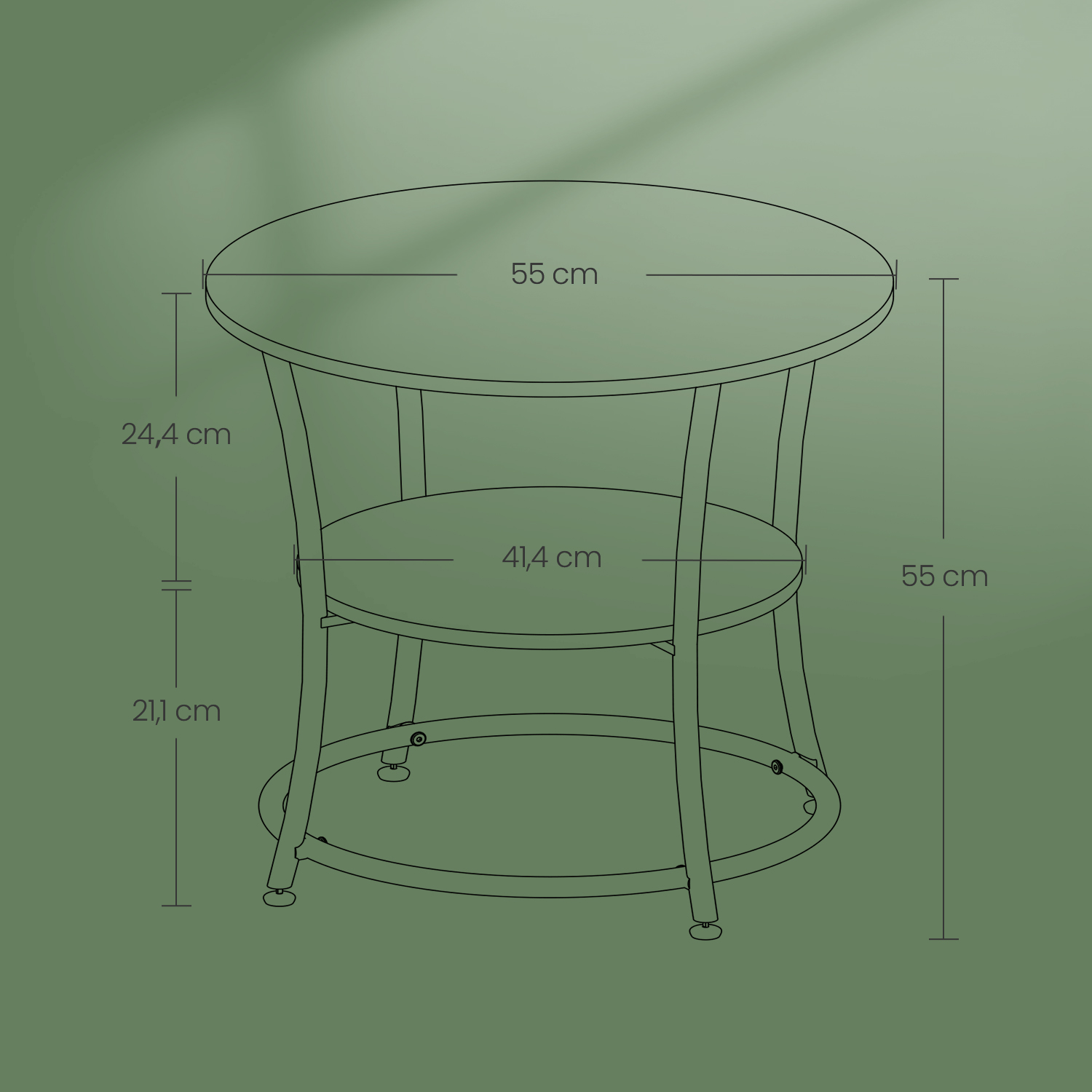 Side table, coffee table round, sofa table - Image 5