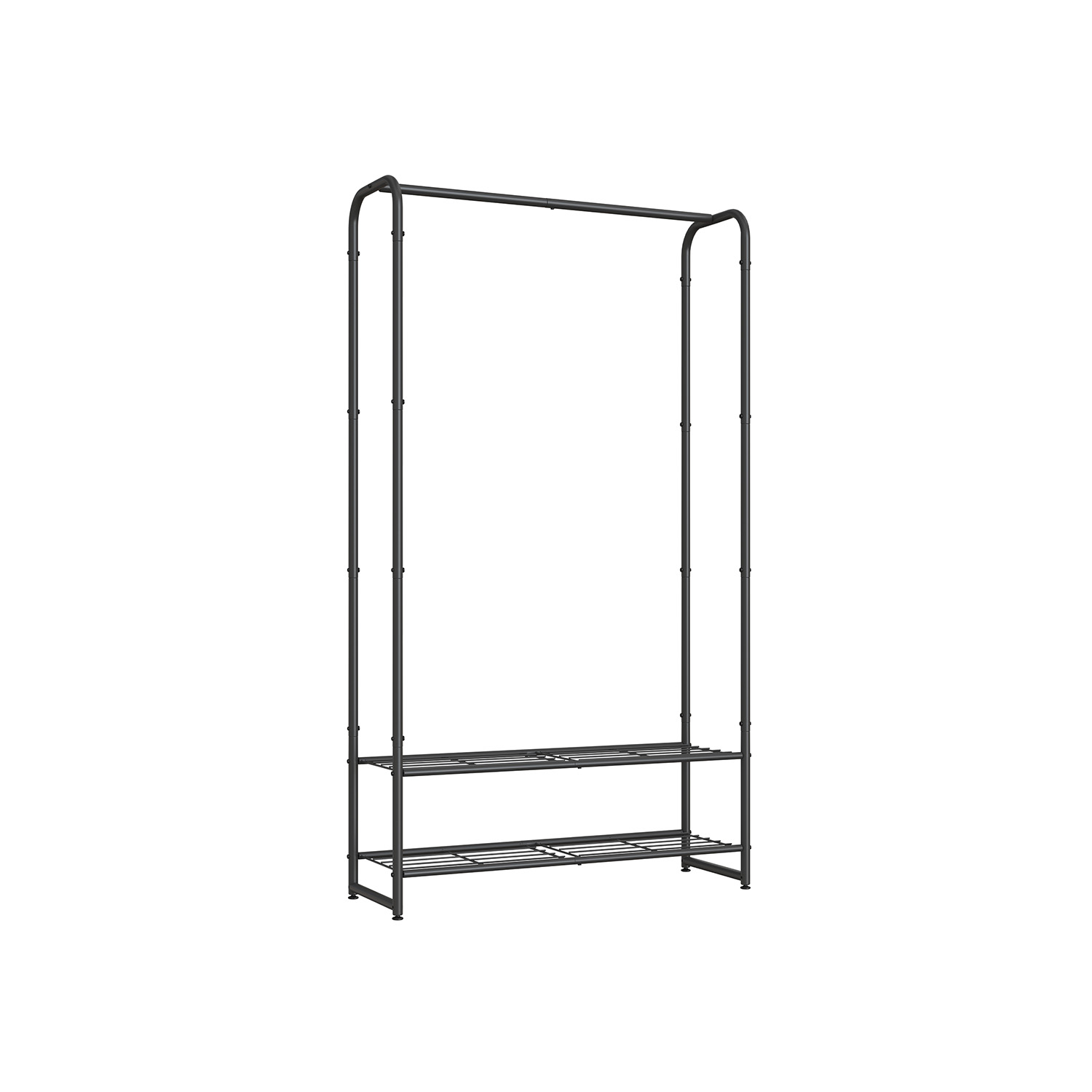 Tøjstativ med hylder 29 x 73 x 158,4 cm mat sort
