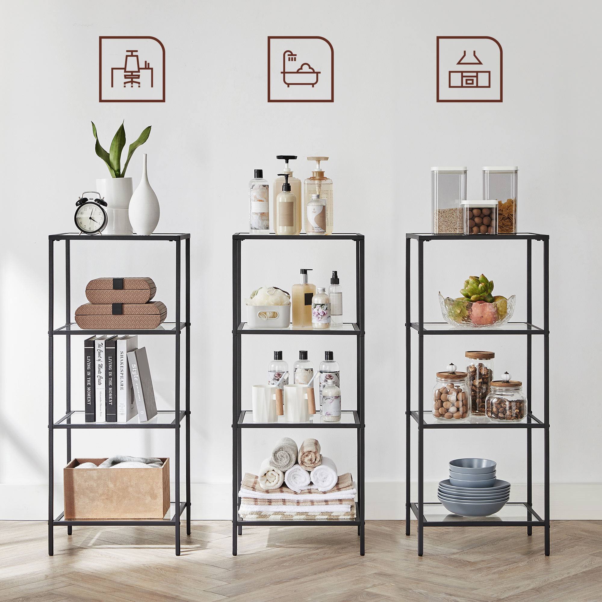 Badeværelseshylde, sort LGT028B61 - Billede 6