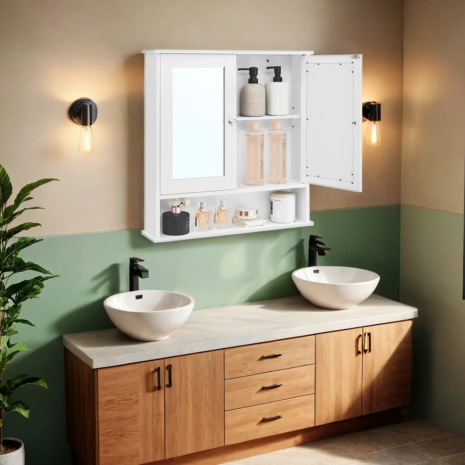 Mirror cabinet, bathroom cabinet, wall cabinet, - Image 2