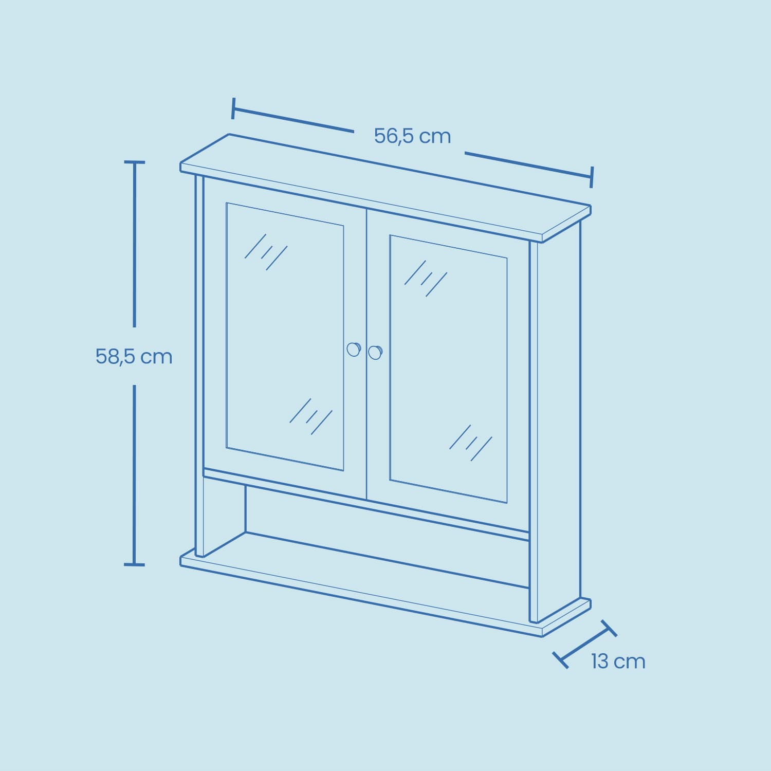 Mirror cabinet, bathroom cabinet, wall cabinet, - Image 6