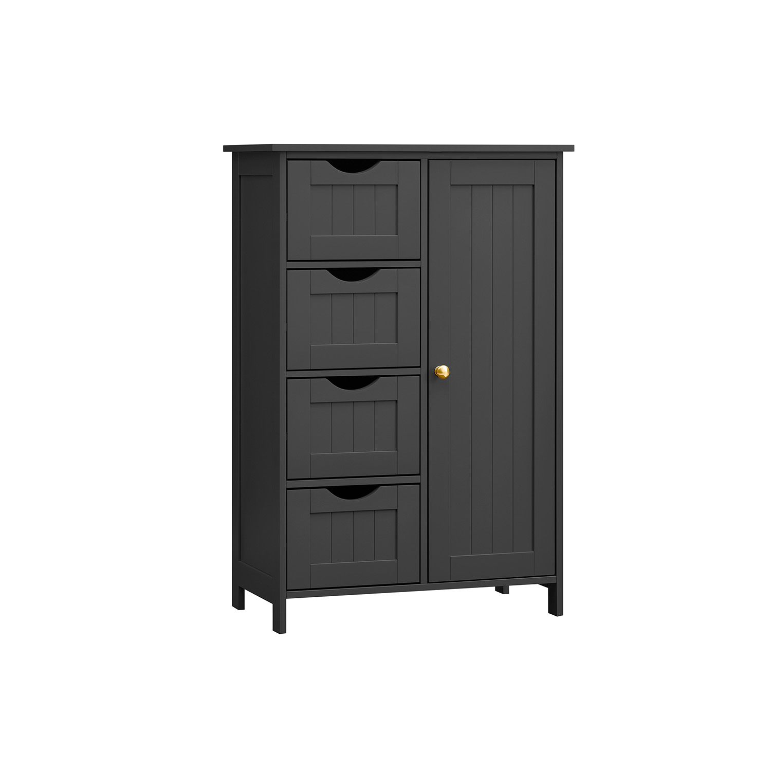Badeværelsesskab 4 skuffer 30 x 55 x 82 cm blæk sort