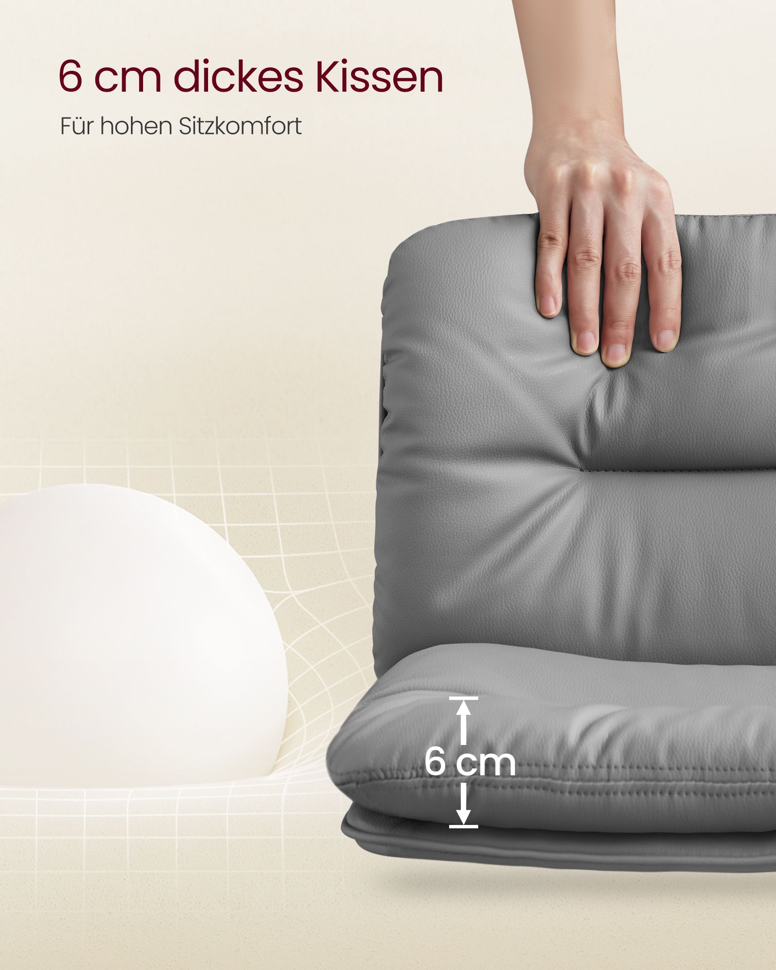 Bar stool set of 2 360° swivel grey - Image 5
