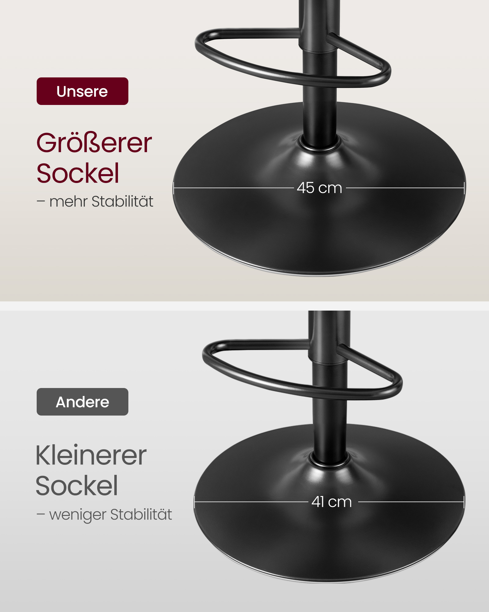 Bar stool set of 2 360° swivel grey - Image 6
