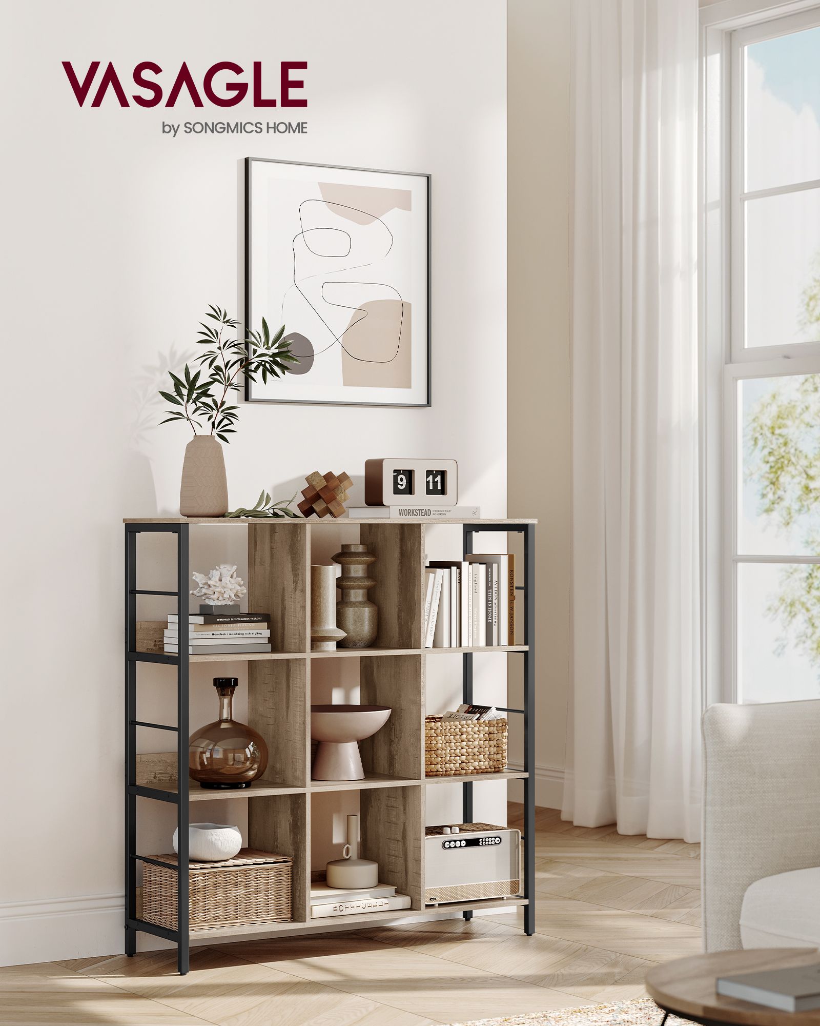 Shelf with 3 levels and 9 compartments - Image 2