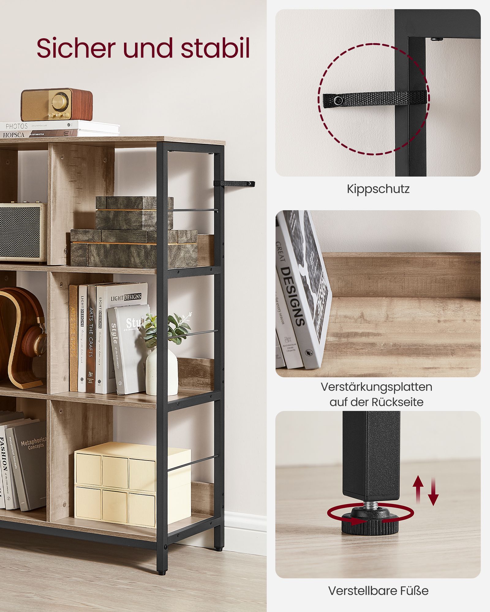 Shelf with 3 levels and 9 compartments - Image 5