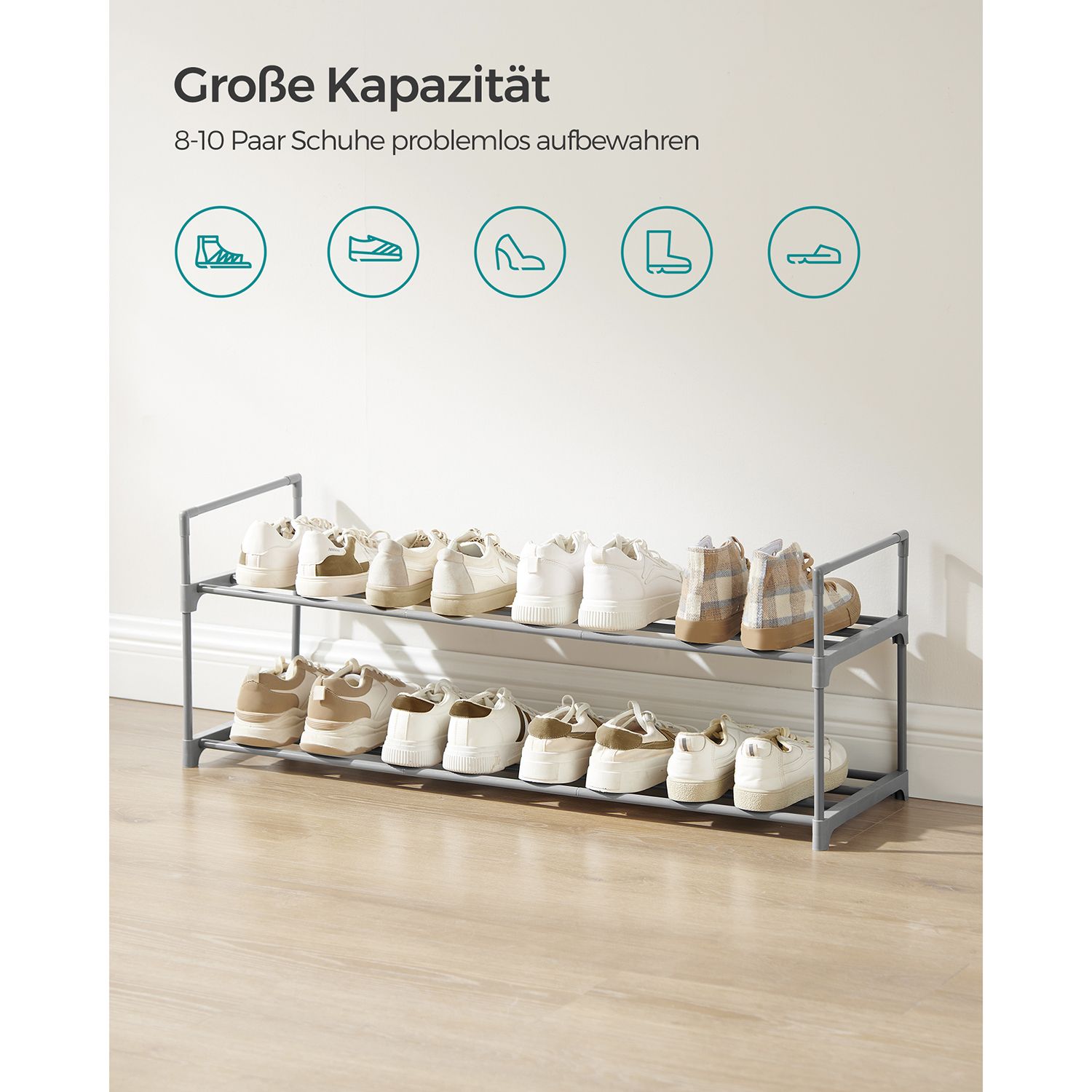 Shoe rack with 2 levels - Image 3
