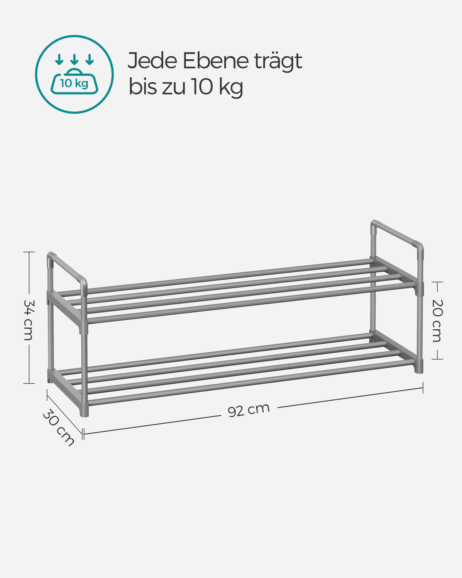 Shoe rack with 2 levels - Image 6