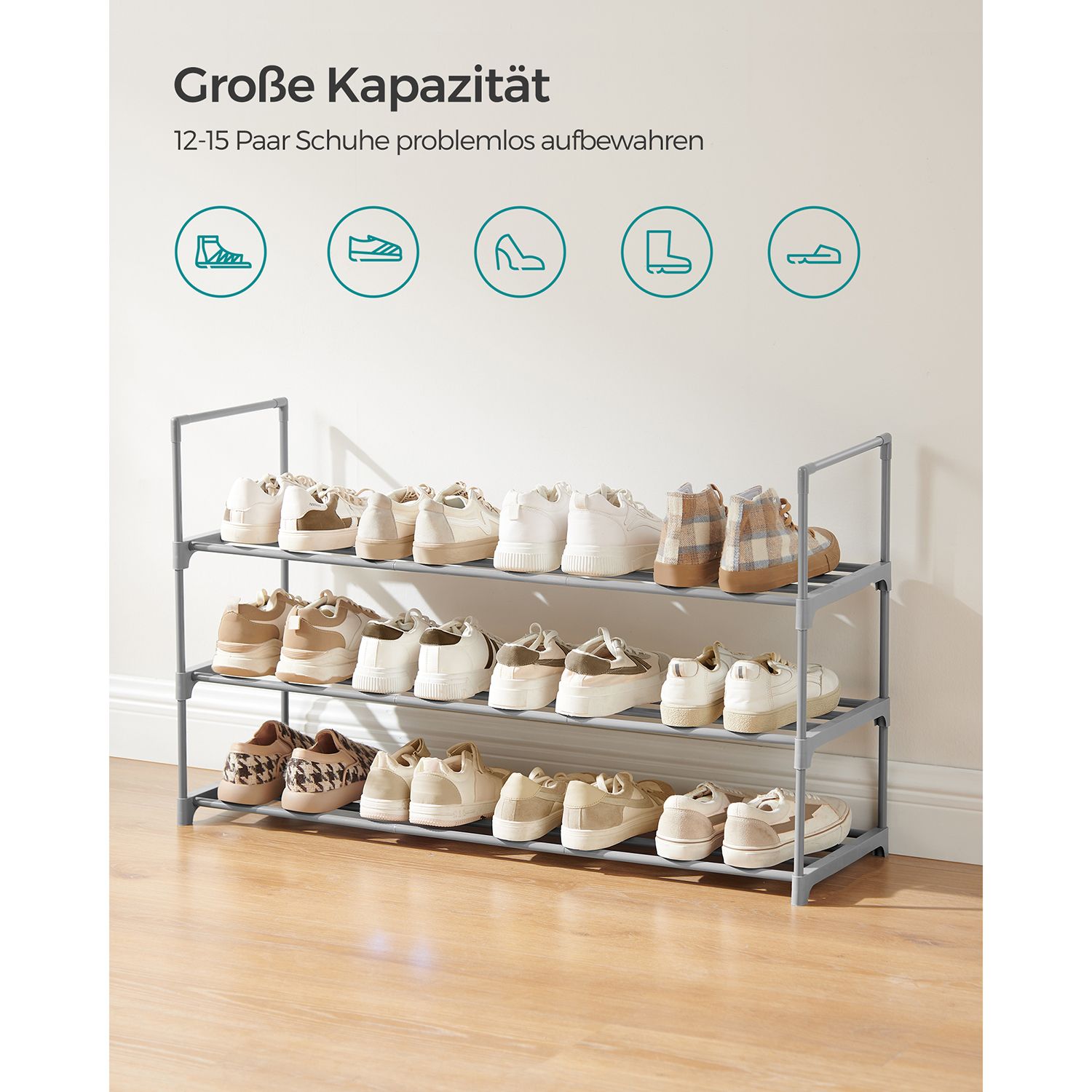 Shoe rack with 3 levels - Image 3