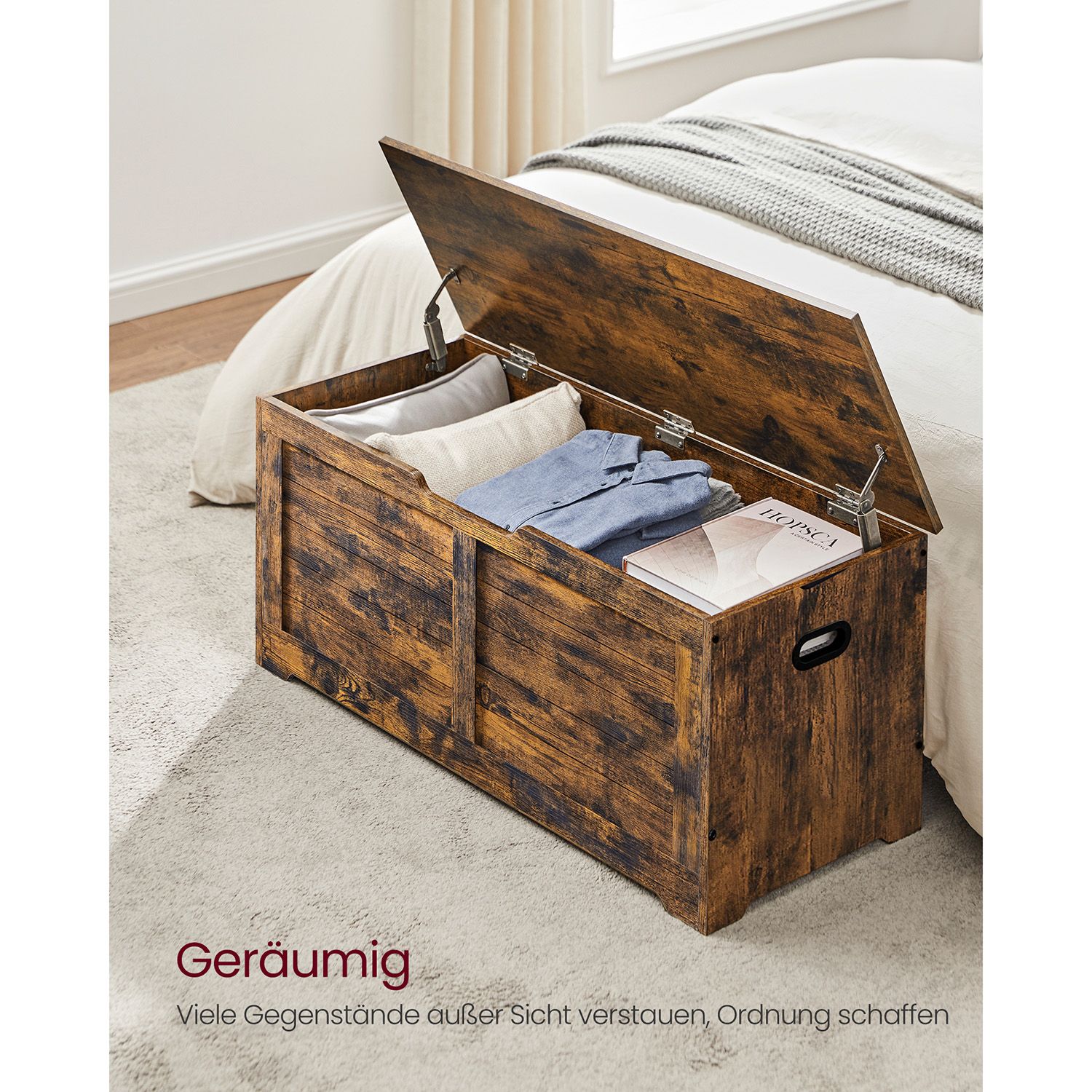 Shoe bench with lid 40 x 100 x 46 cm - Image 4