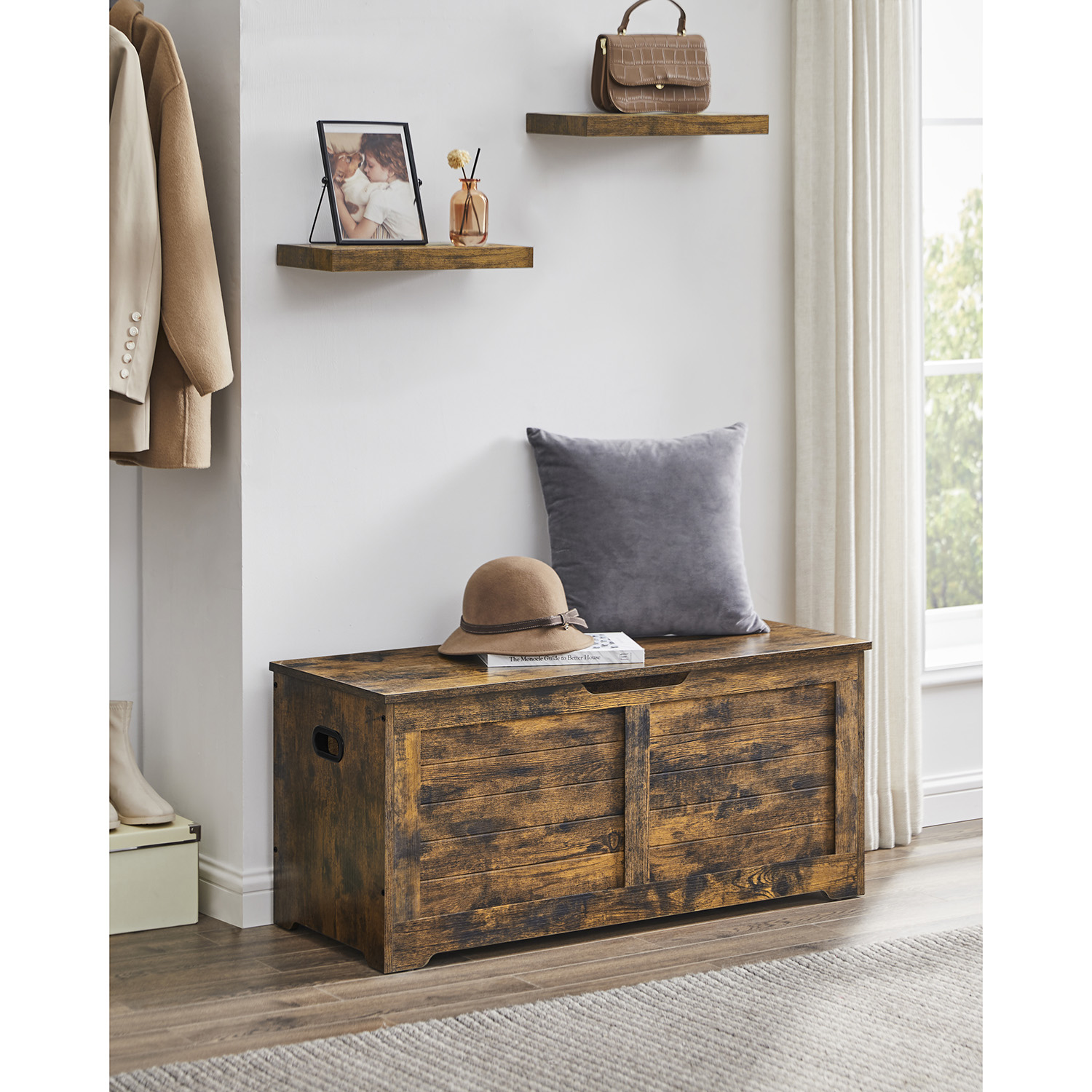 Shoe bench with lid 40 x 100 x 46 cm - Image 5