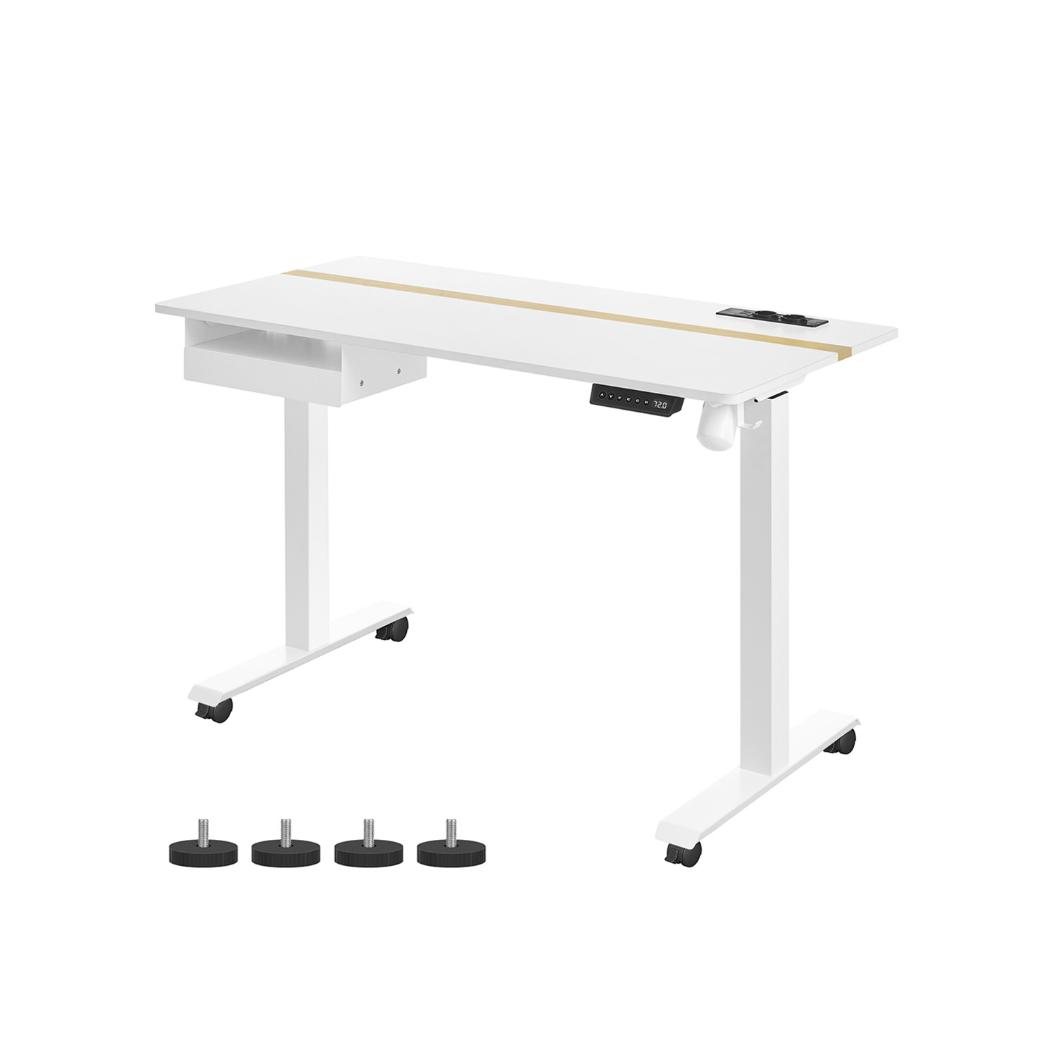 Height-adjustable desk 60 x 120 cm vintage brown-black