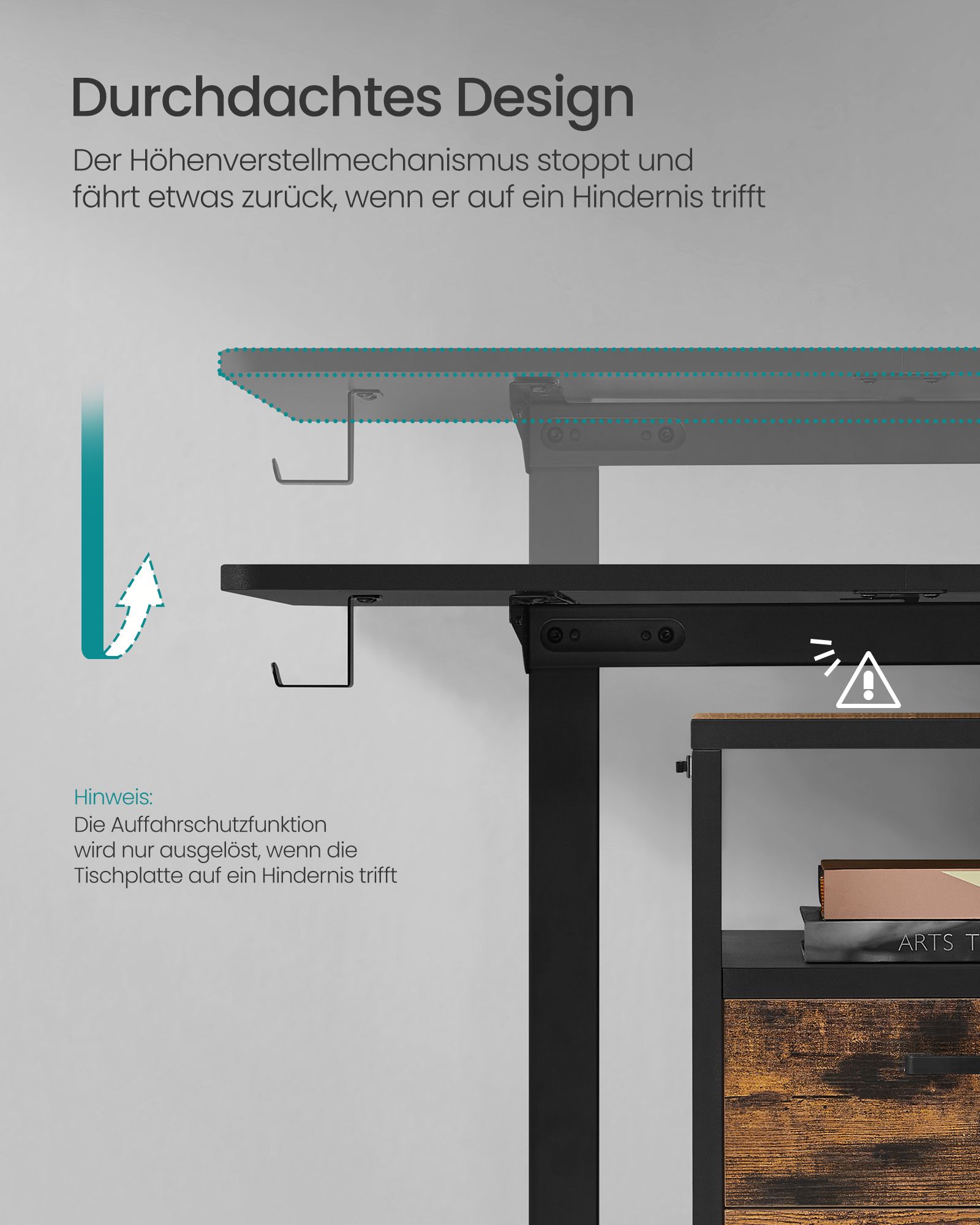 Height-adjustable electric desk 60 x 140 x (72-120) cm - Image 6