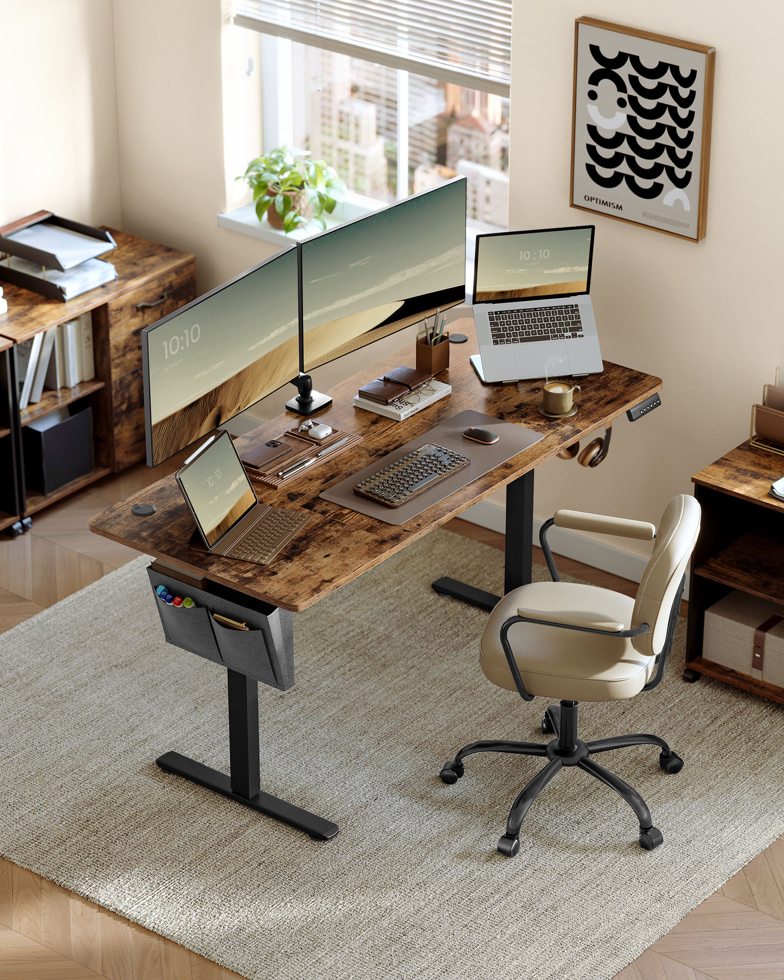 Height-adjustable electric desk 70 x 160 x (72-120) cm - Image 2