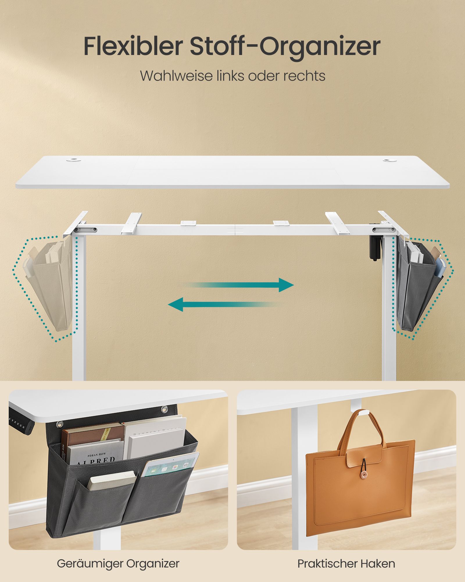 Height-adjustable electric desk 70 x 160 x (72-120) cm - Image 4
