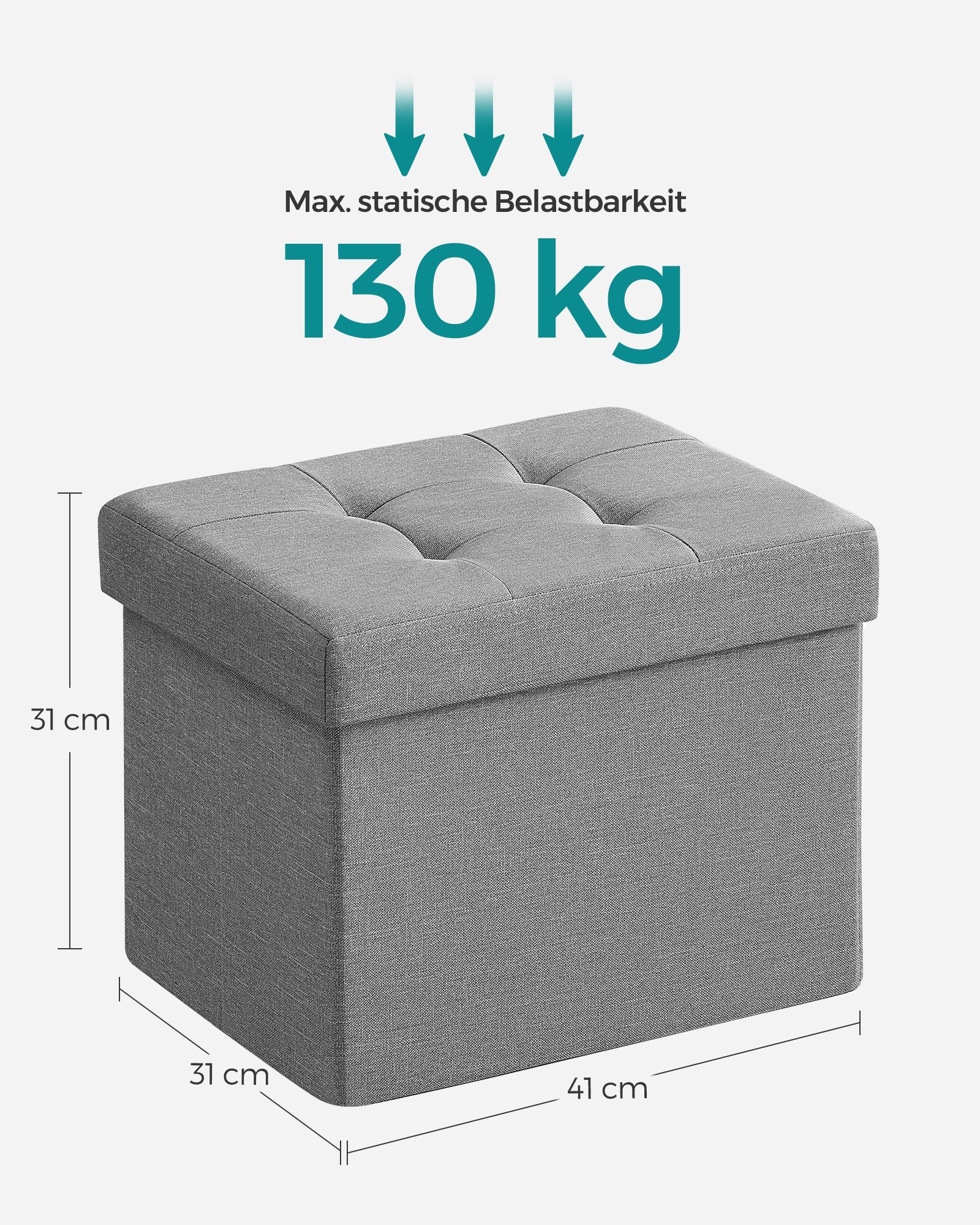 41 cm bench with storage space light grey - Image 6