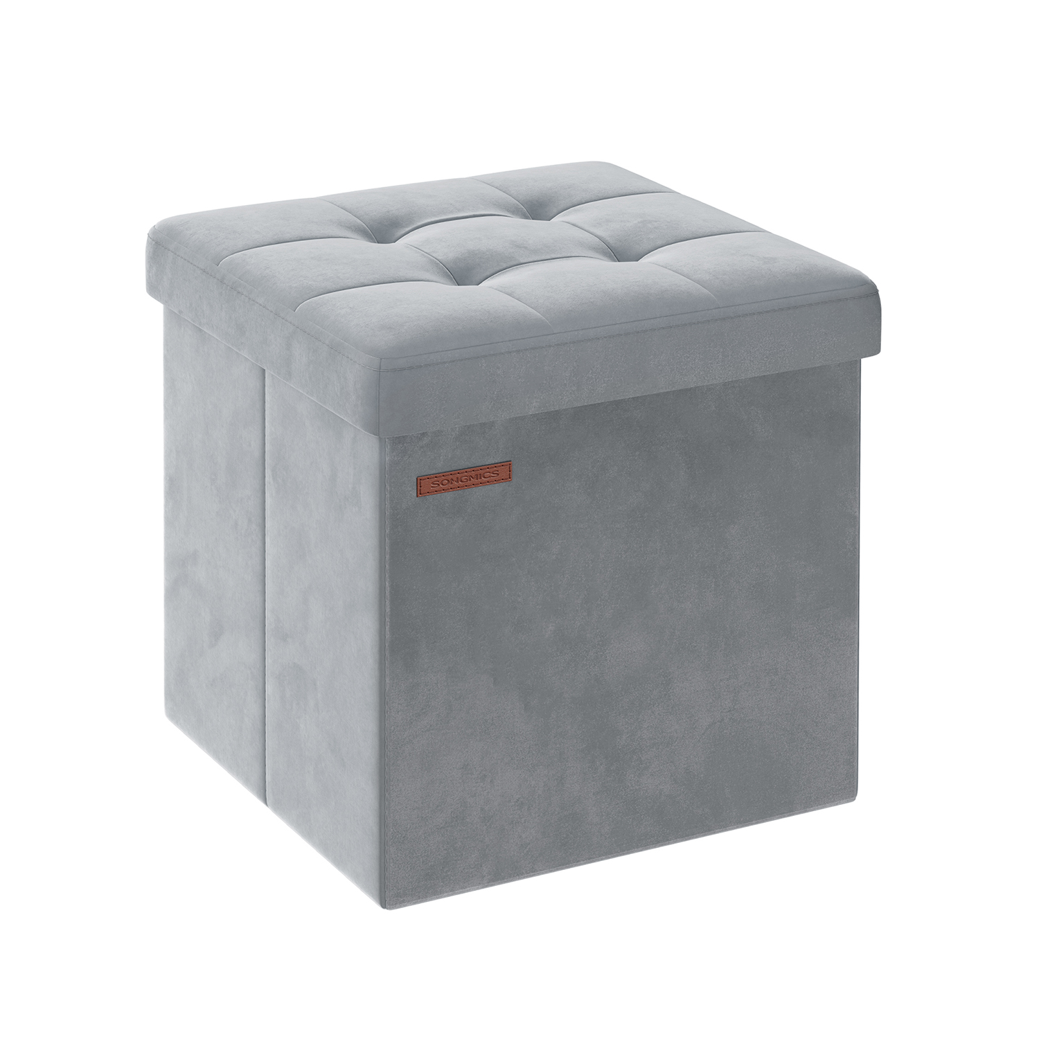 Folding seat chest with lid dove grey