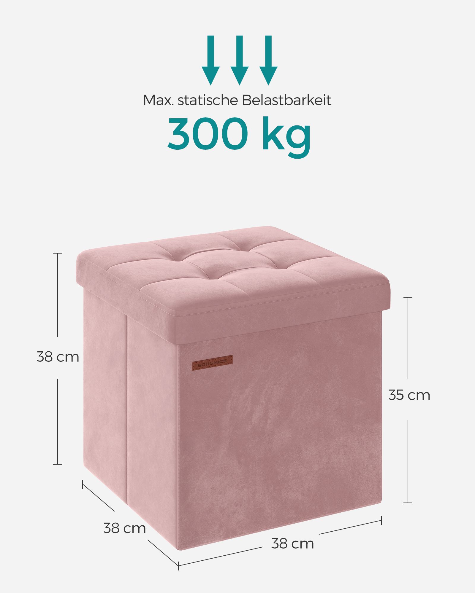Bench with storage space for hallway pastel pink - Image 5