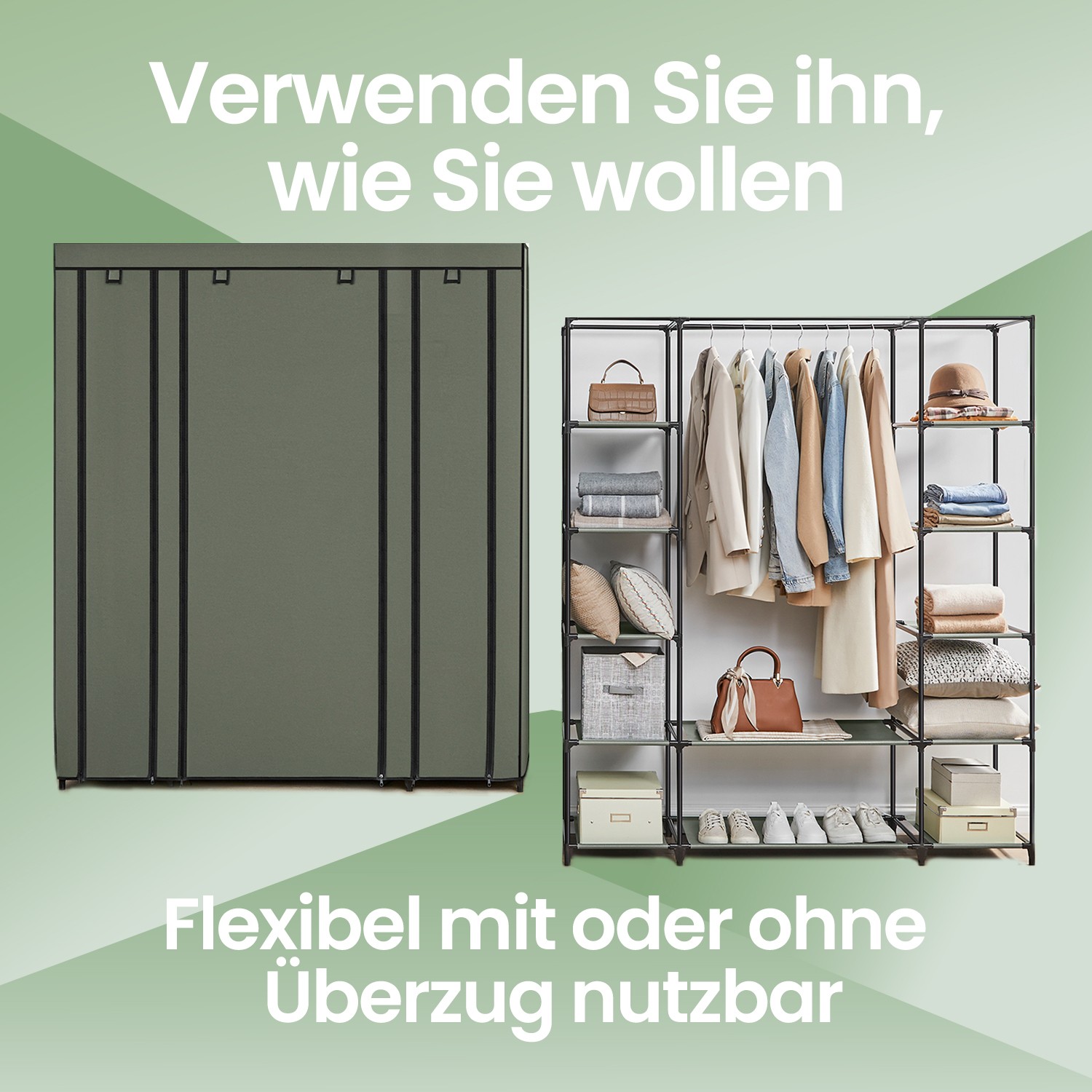 Wardrobe, fabric wardrobe, with fleece cover - Image 3