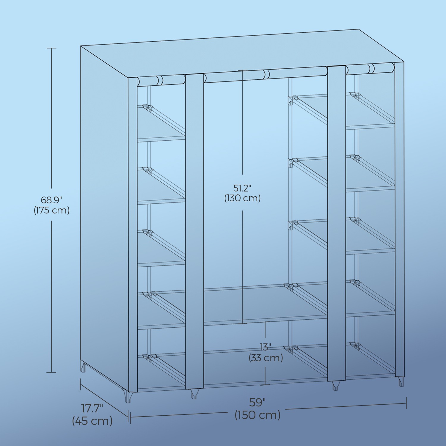 Garderobe, stofgarderobe, med fleeceovertræk - Billede 5