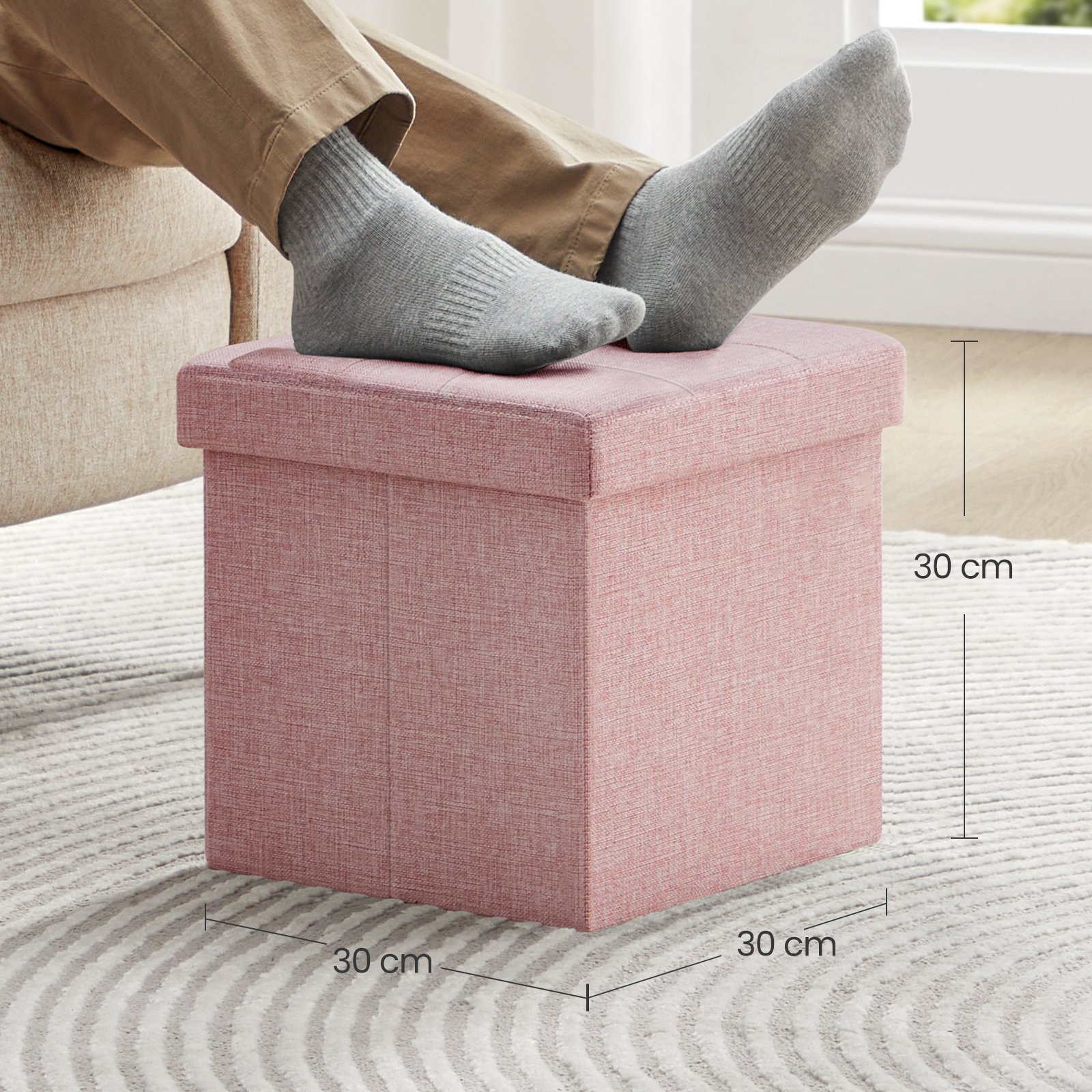 Stool, bench with storage space, 30 x 30 cm - Image 2