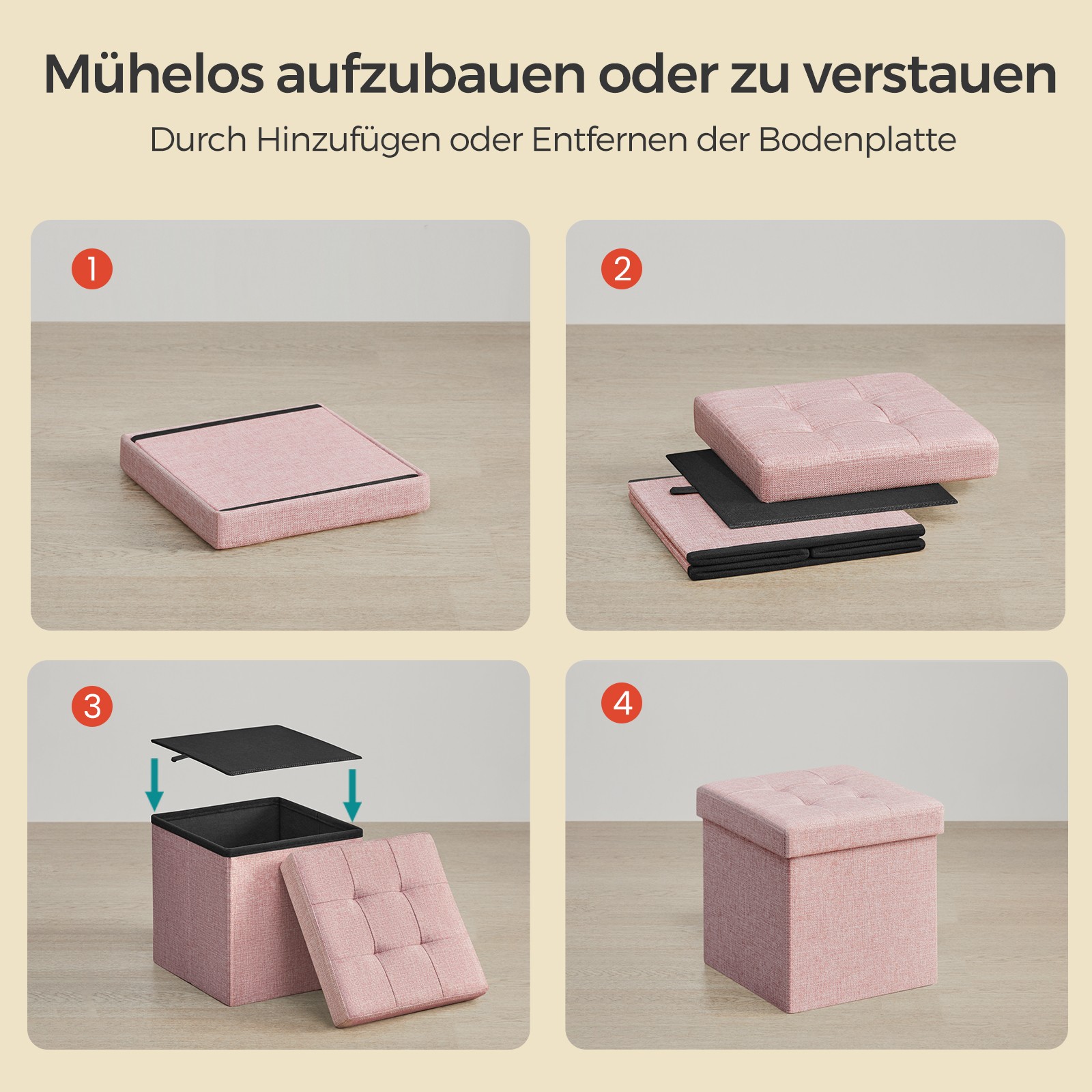 Stool, bench with storage space, 30 x 30 cm - Image 4