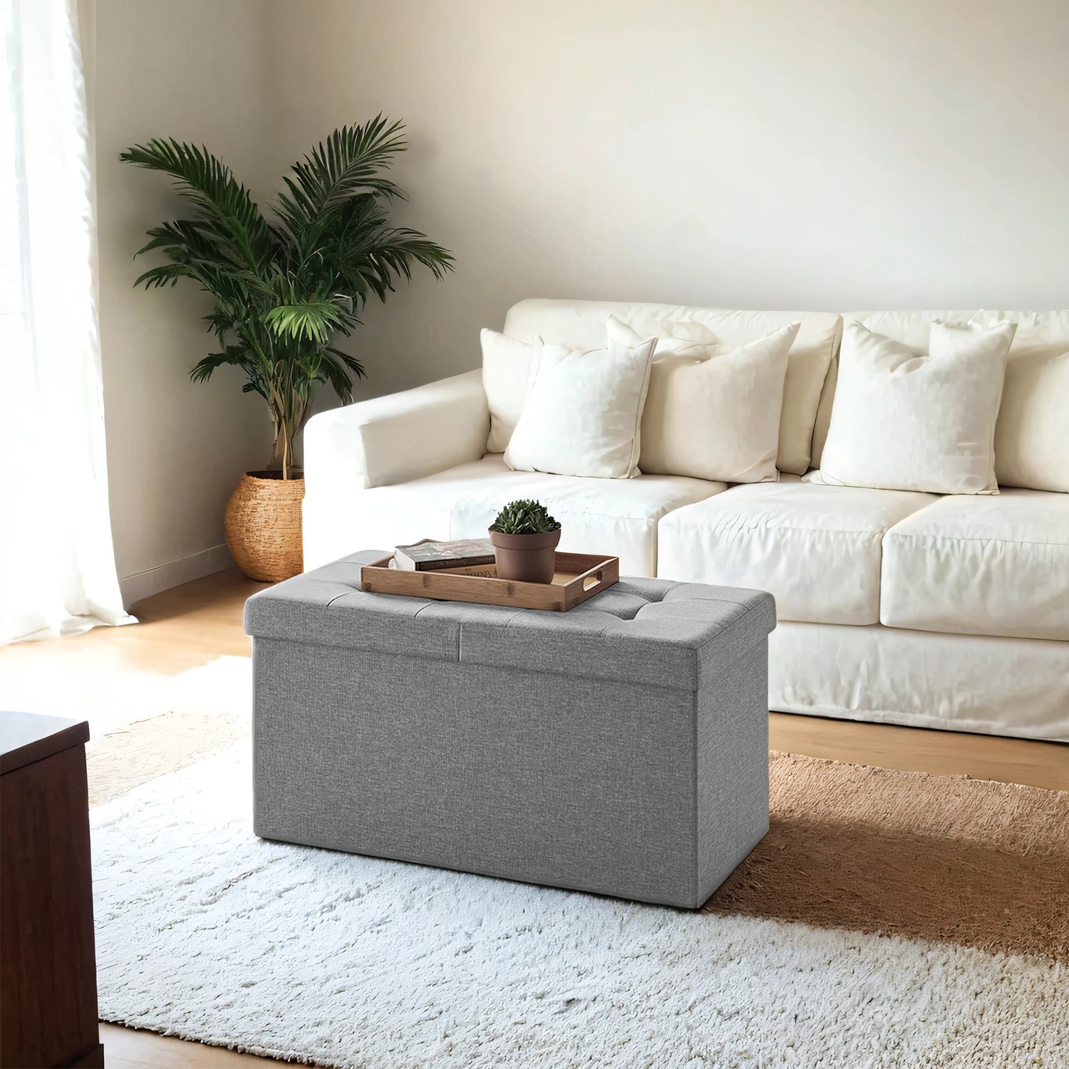 Bench with storage space, folding seat chest, storage box