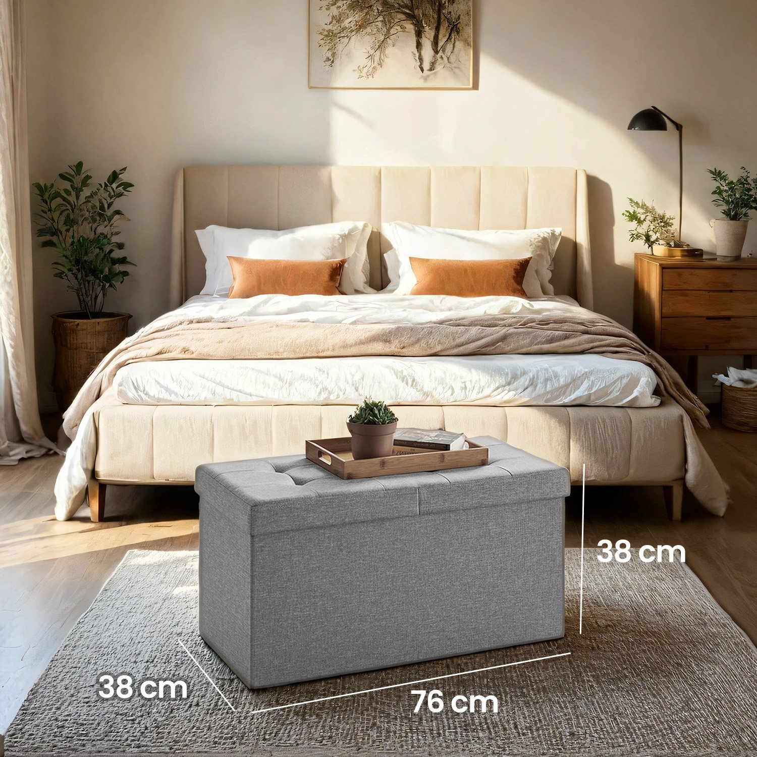 Bench with storage space, folding seat chest, storage box - Image 2