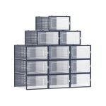 Shoe boxes set of 12 transparent anthracite blue